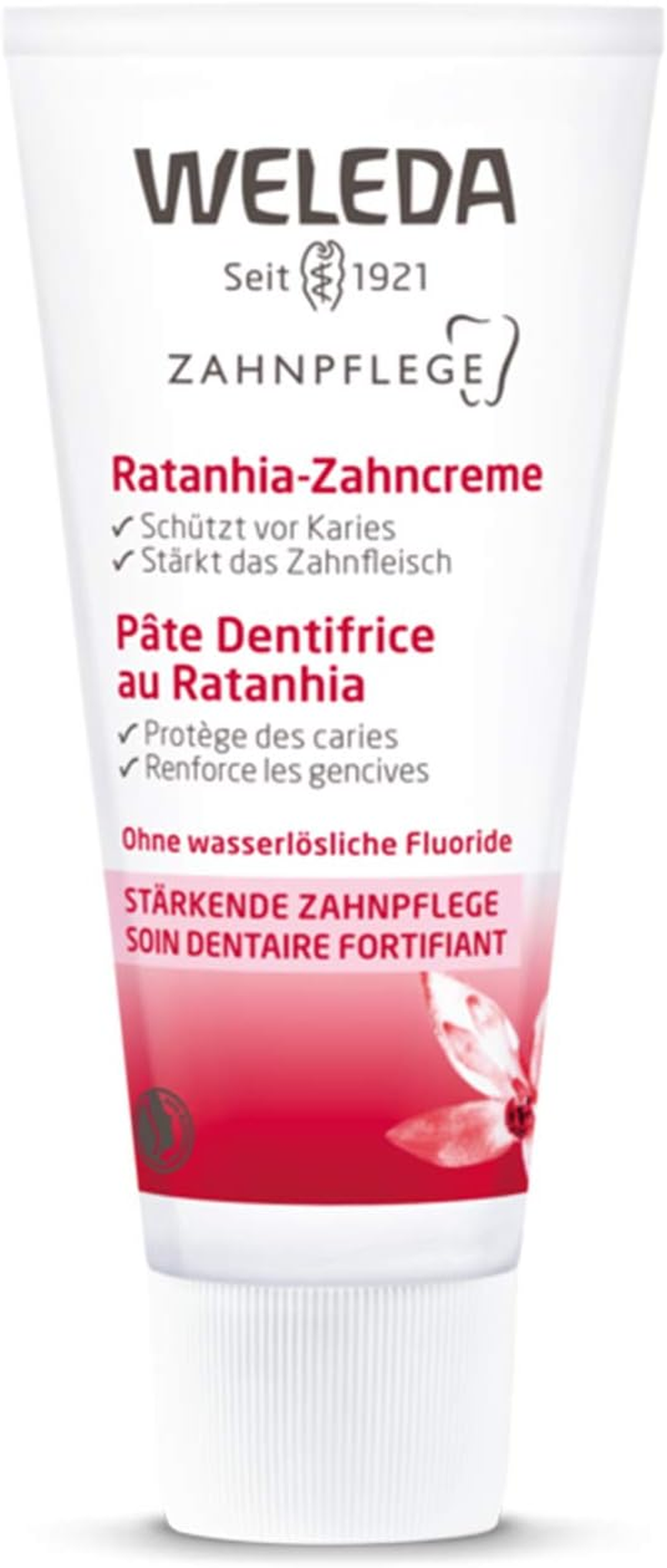 WELEDA Ratanhia Toothpaste 75Ml | Fluoride-Free | Minty Taste | Strengthen Sore Bleeding Gums | Vegan image number 1