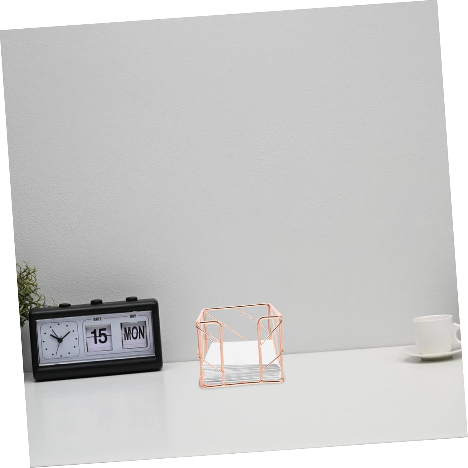 COHEALI Note Block Holder Memo Pad Desk Organizer with Metal Frame Desktop Storage for Office Supplies Notepad Dispenser Home School Workspace Decorative Function image number 3