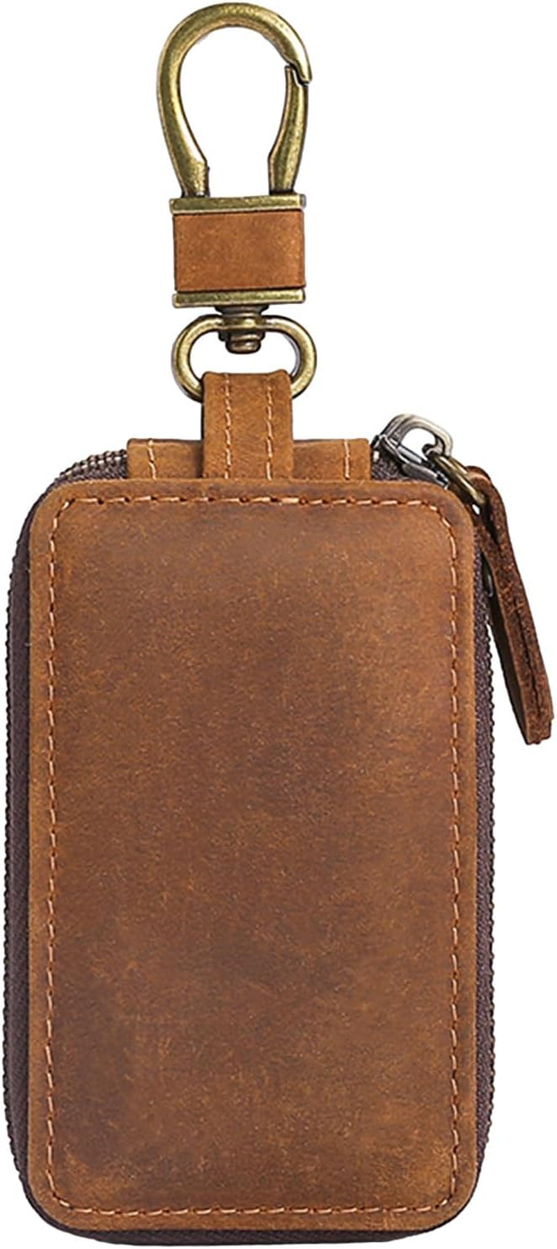 Key Organizer Case - Compact Leather Keychain Poute, Waterproof Keychain Wallet | Instant Closure Key Storage, Slim Pocket Key Case, Carry Quote Accessory