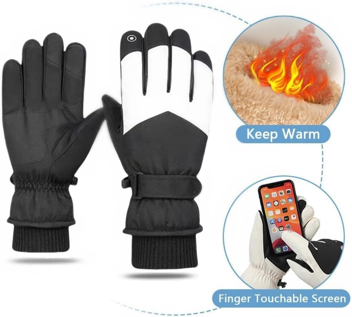 ZANZER Ski Gloves, Winter Touchscreen Snow Gloves Winter Gloves Women for Cold Weather, Windproof Snowboard Gloves for Ski Driving Cycling Hiking Running