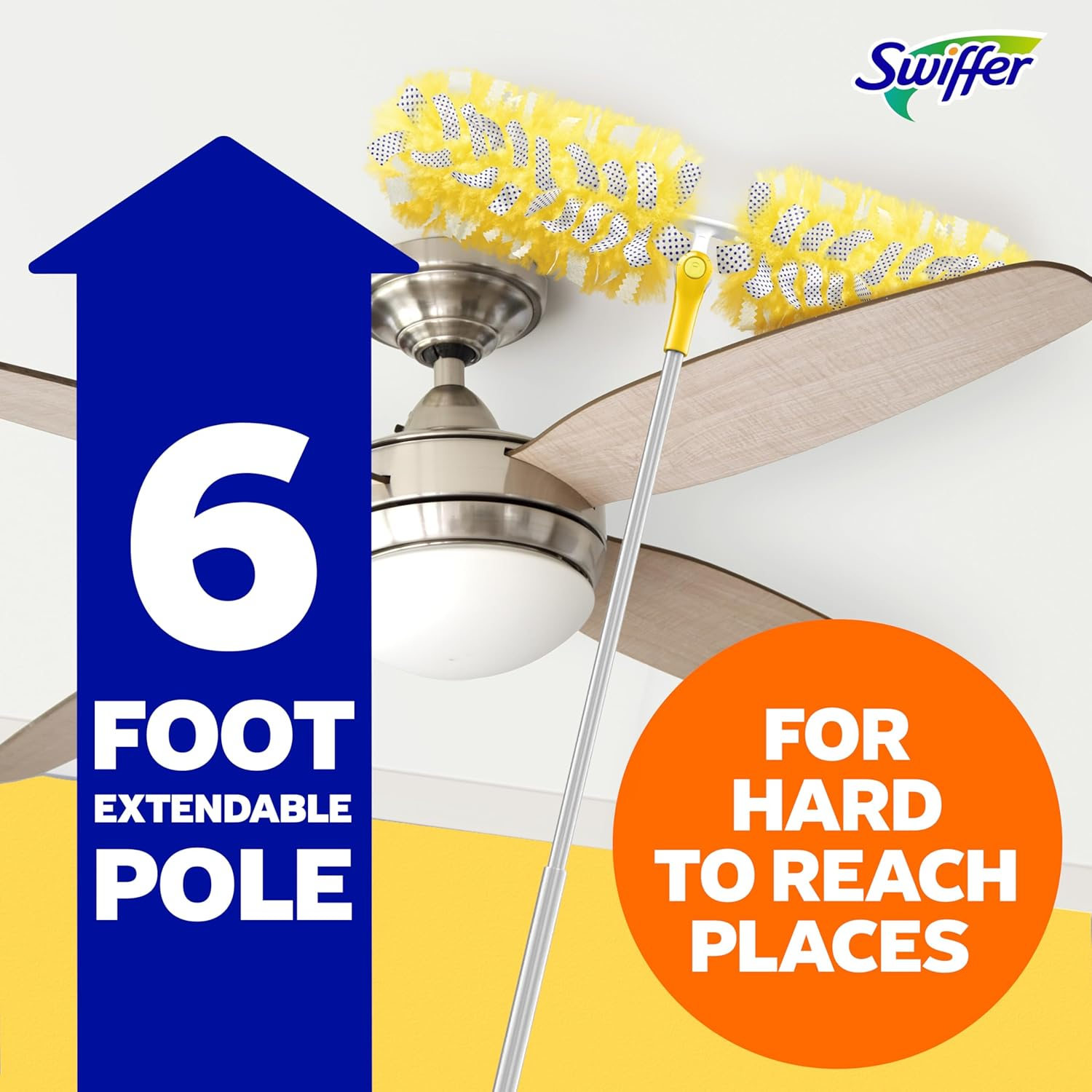 Swiffer Duster Kit with 6 Ft Super Extendable Handle, Heavy Duty Starter Kit with 8 Refills image number 2