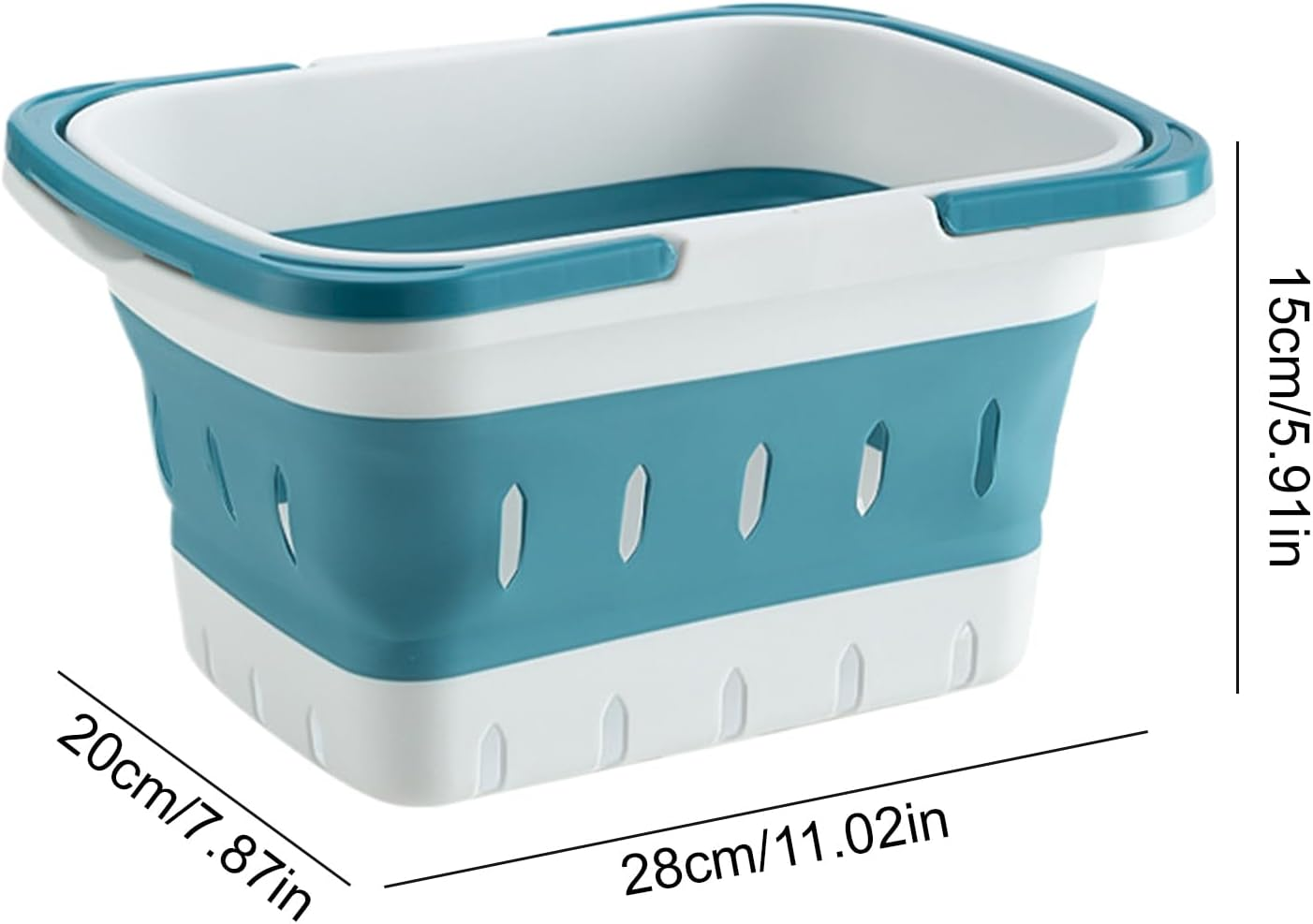 Foldable Shower Basket - 11.02 Inches Bathroom Toiletries Baskets for Home and Gym, Portable Design with Handle, Adorable Travel Storage for Toiletries, Apartment, RV, Camping - Gray image number 6