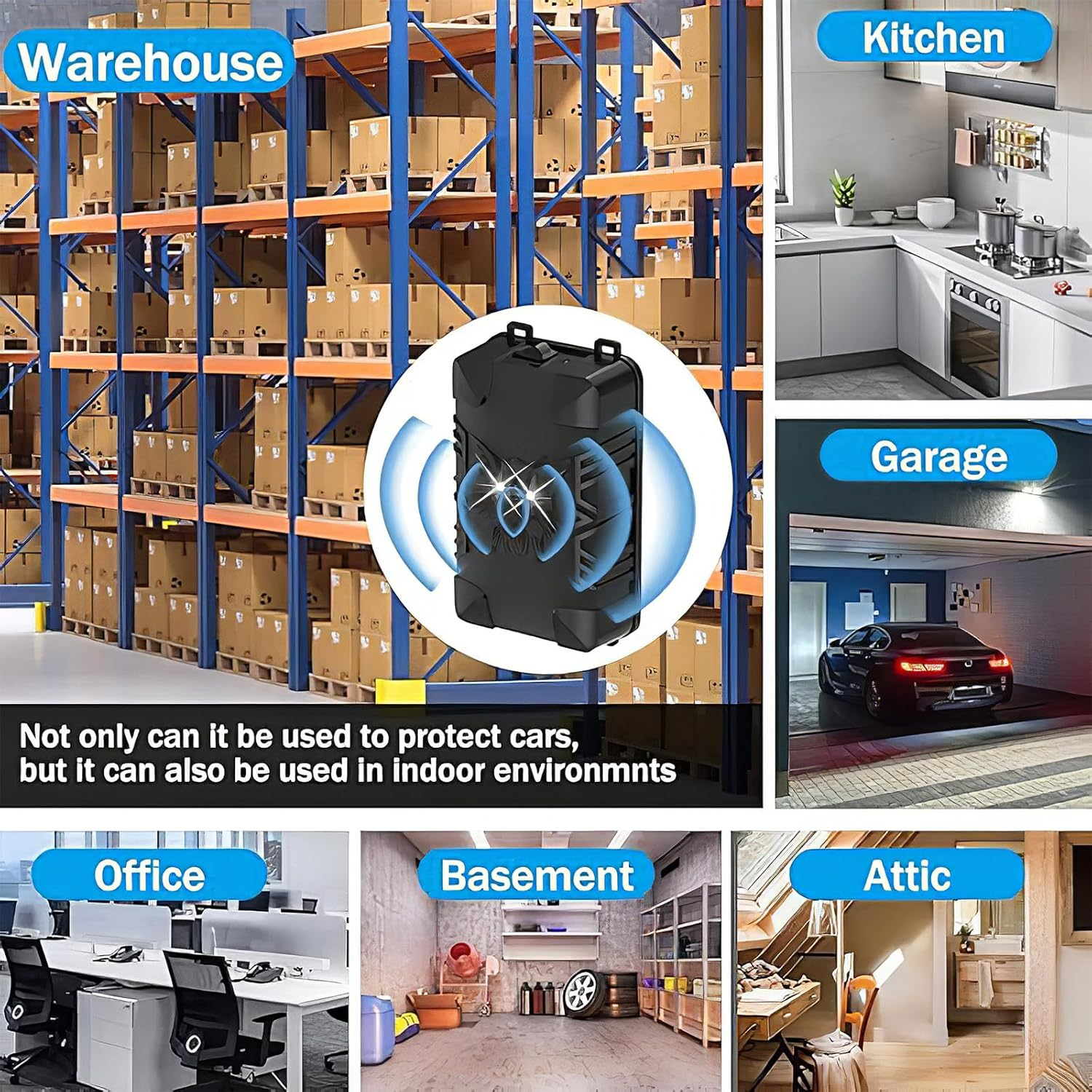 7JI 2 Pack High Frequency Battery Operated Strobe Light Rodent Repellent, under Hood Mouse Squirrel Rat Deterrent, Smart Detectio Keep Rodents Boat Garage, Out of Car, Sound Frequency 16 Khz image number 4