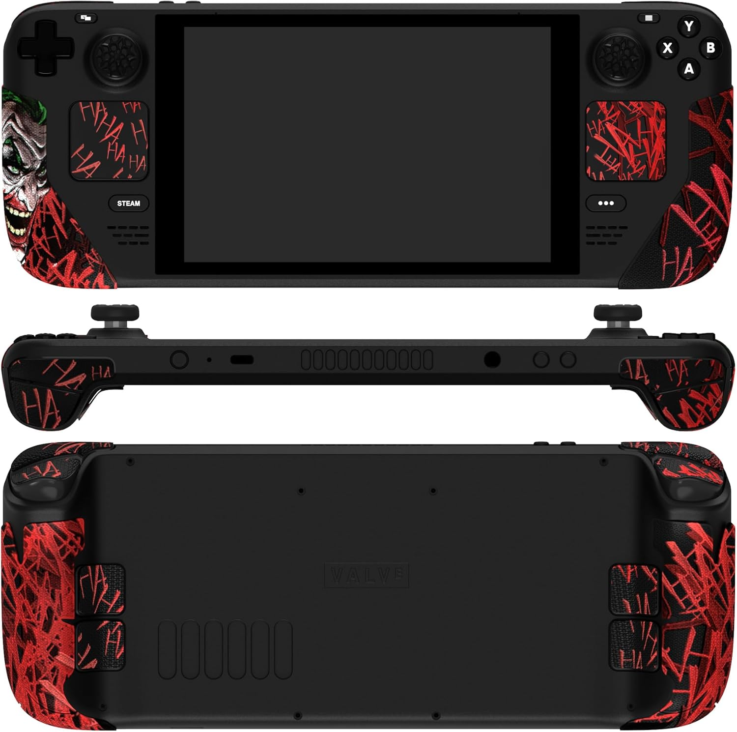 Playvital Premium Split Handle Grips for Steam Deck LCD & OLED - Soft Rubber Pads, Trackpads Skin, Trigger Back Button with Thumb Grips - Hexagonal Diamond Textured Lovely Punky Bunny