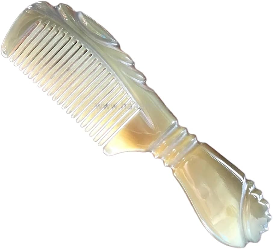 Handcrafted Horn Hair Comb, 16 X 4.5 Cm, Decorative Handle Design image number 2