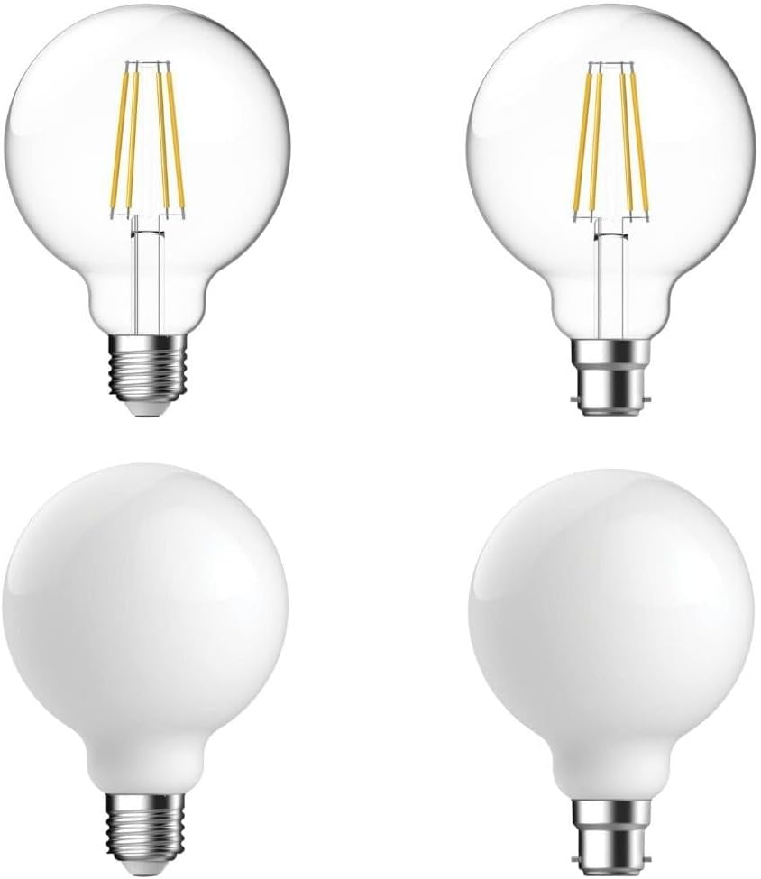 Domus Lighting G95 8.5W B22 2700K Dimmable LED Filament Light, Frosted (Pack of 2) image number 3