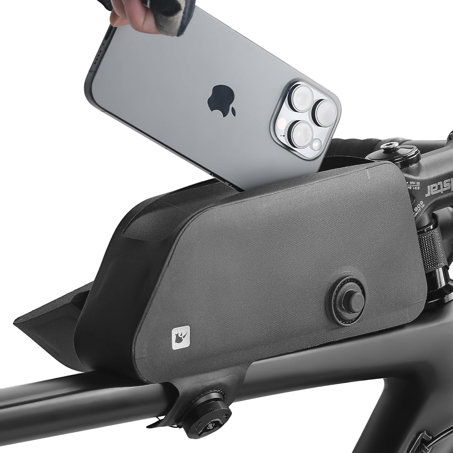 Rhinowalk Bike Top Tube Bag Bike Frame Bag Fully Waterproof and Stable Bicycle Frame Bag Bicycle Bag Professional Cycling Accessories for Mountain Road Bike-Black