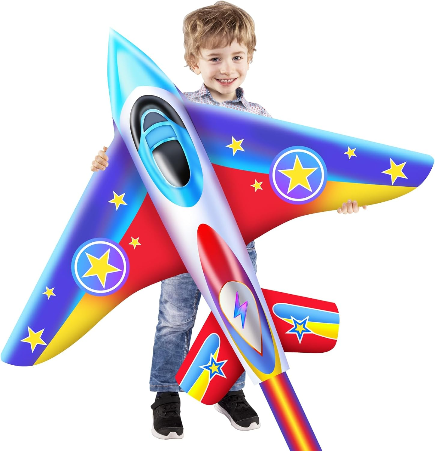 YFAFENGS Airplane Kites for Kids & Adults, Best Beach Kite for Beginners Easy to Fly Kite with Long Tail Children Kites for Ages 8-12, Professional for Beach and Outdoor Activity image number 6