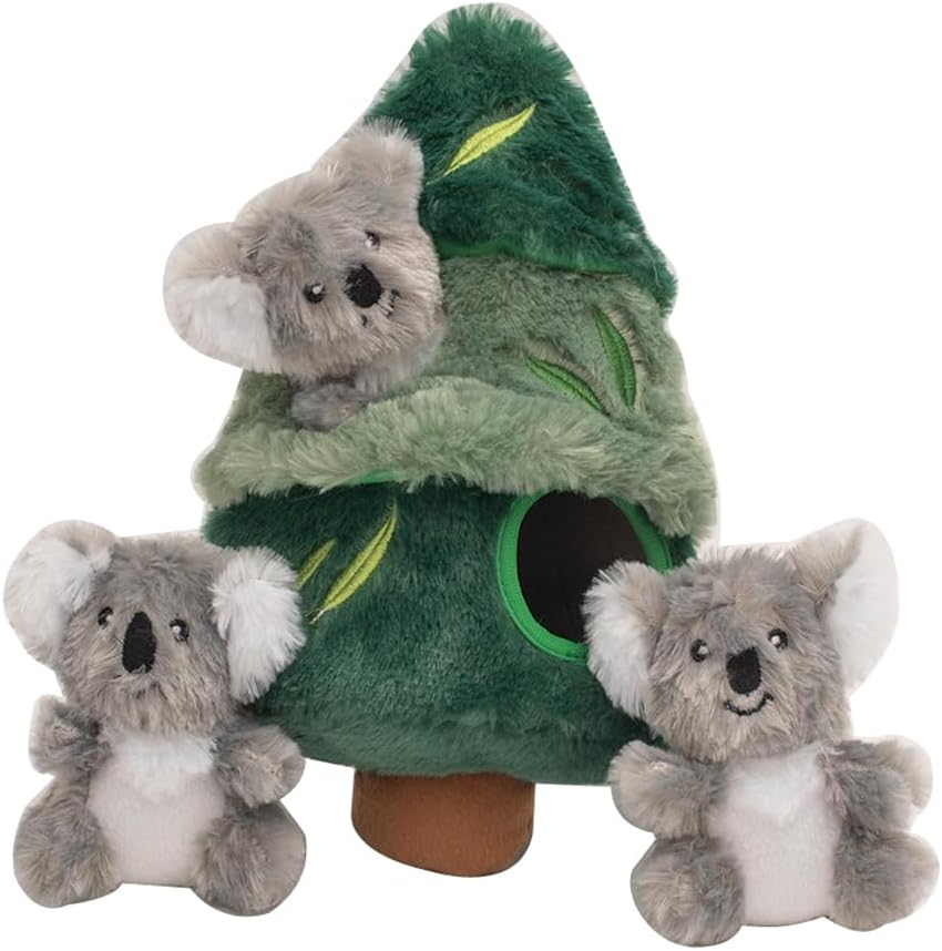 Koala in Tree Zippy Burrow 28Cm X 18Cm X 13Cm Soft Plush Dog & Puppy Toy by Zippypaws image number 1