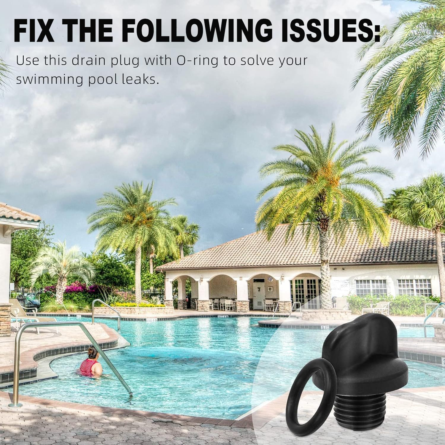 3Pcs R0446000 Drain Plug with 3 O-Rings, Heavy Duty Pool Pump Pipe Gasket & Spa Heater Drain Replacement Parts, Compatible with Zodiac Jandy Filter Pumps & Polaris image number 5