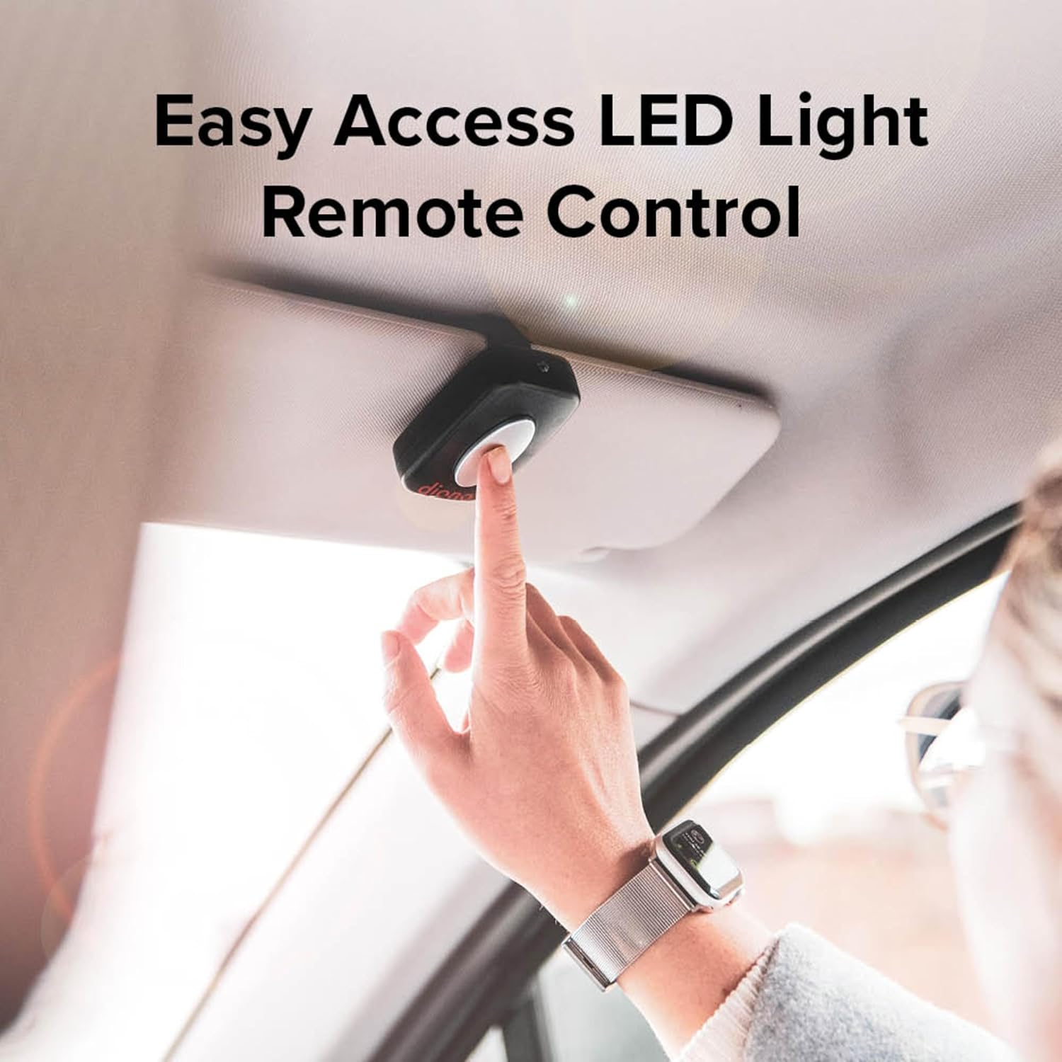 Diono Easy View plus Baby Car Mirror with Light, Safety Car Seat Mirror for Rear Facing Infant with 360 Rotation, LED Night Light, Wide Crystal Clear View, Shatterproof, Crash Tested image number 3