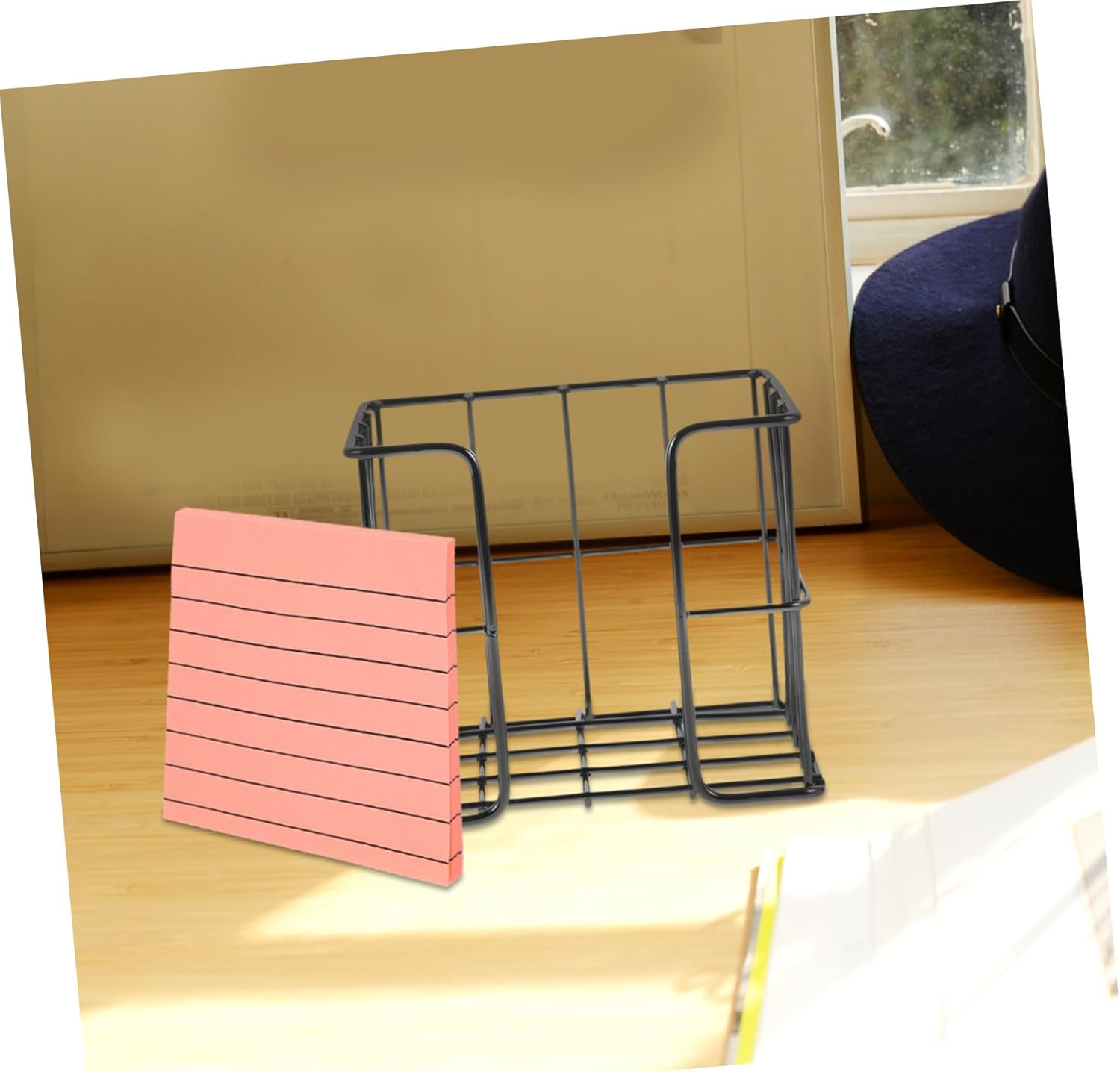 Tofficu Note Box Sticky Tabs Metal Mesh Memo Pad Holder Desk Organizer Tea Bag Holder Office Accessory image number 2