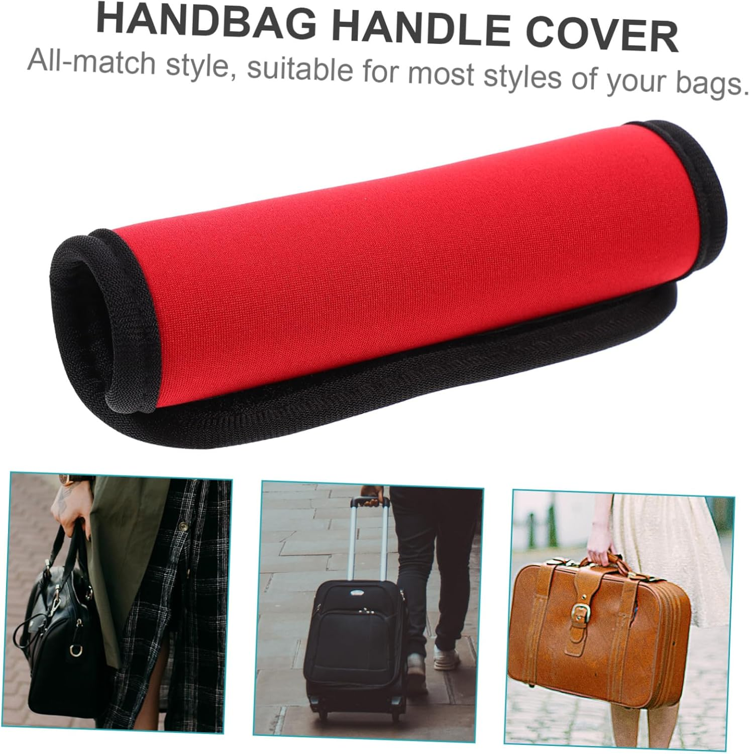 VALICLUD Neoprene Luggage Suitcase Handle Wraps with Adhesive Buckle Comfortable Protective Hand Grips for Travel Business Trips Camping Easy to Install and Multi-Functional Handle Covers image number 6