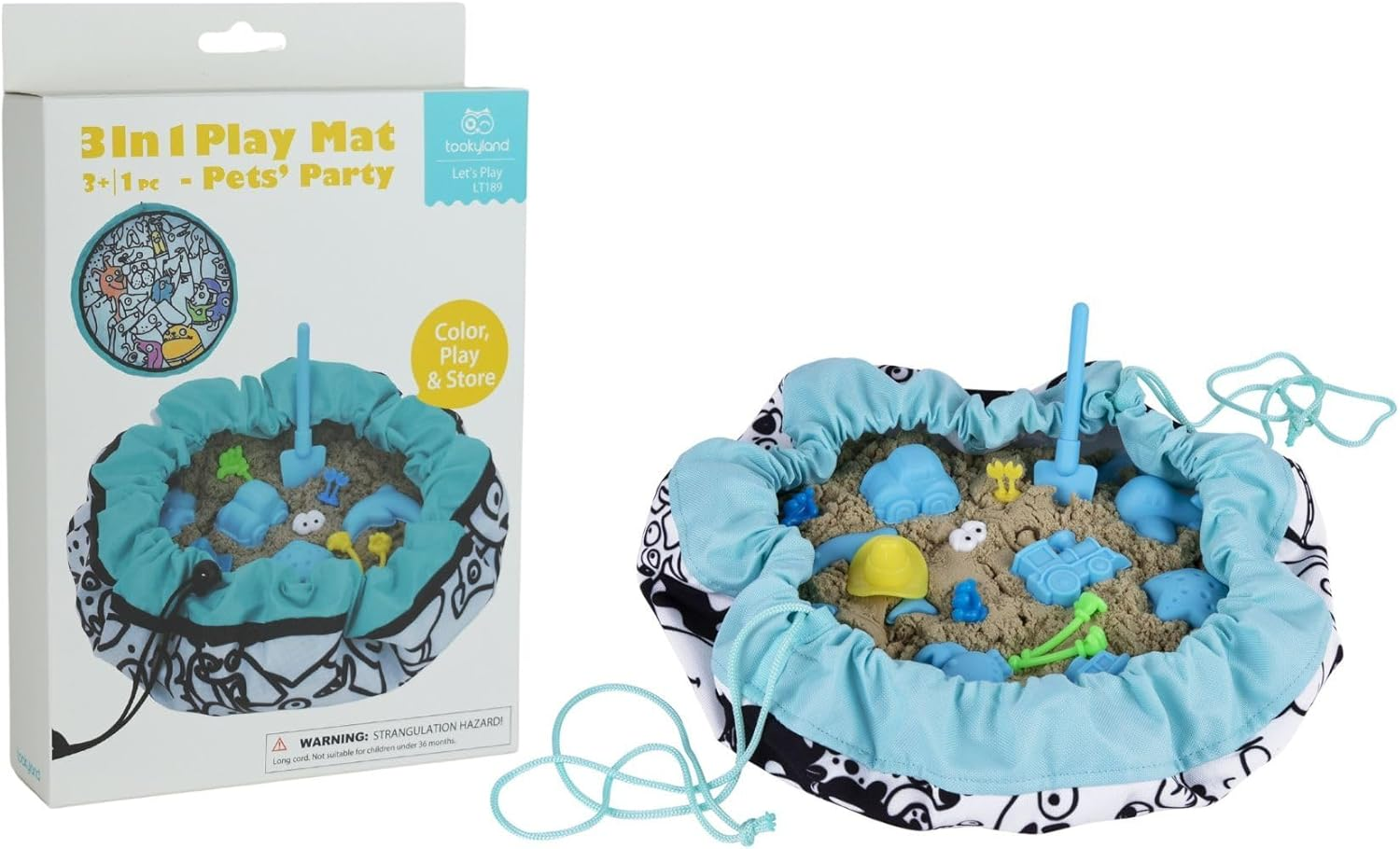 Tookyland 3 in 1 Play Travel Mat | Pet'S Party Theme, Interactive Play, Portable Fun image number 3