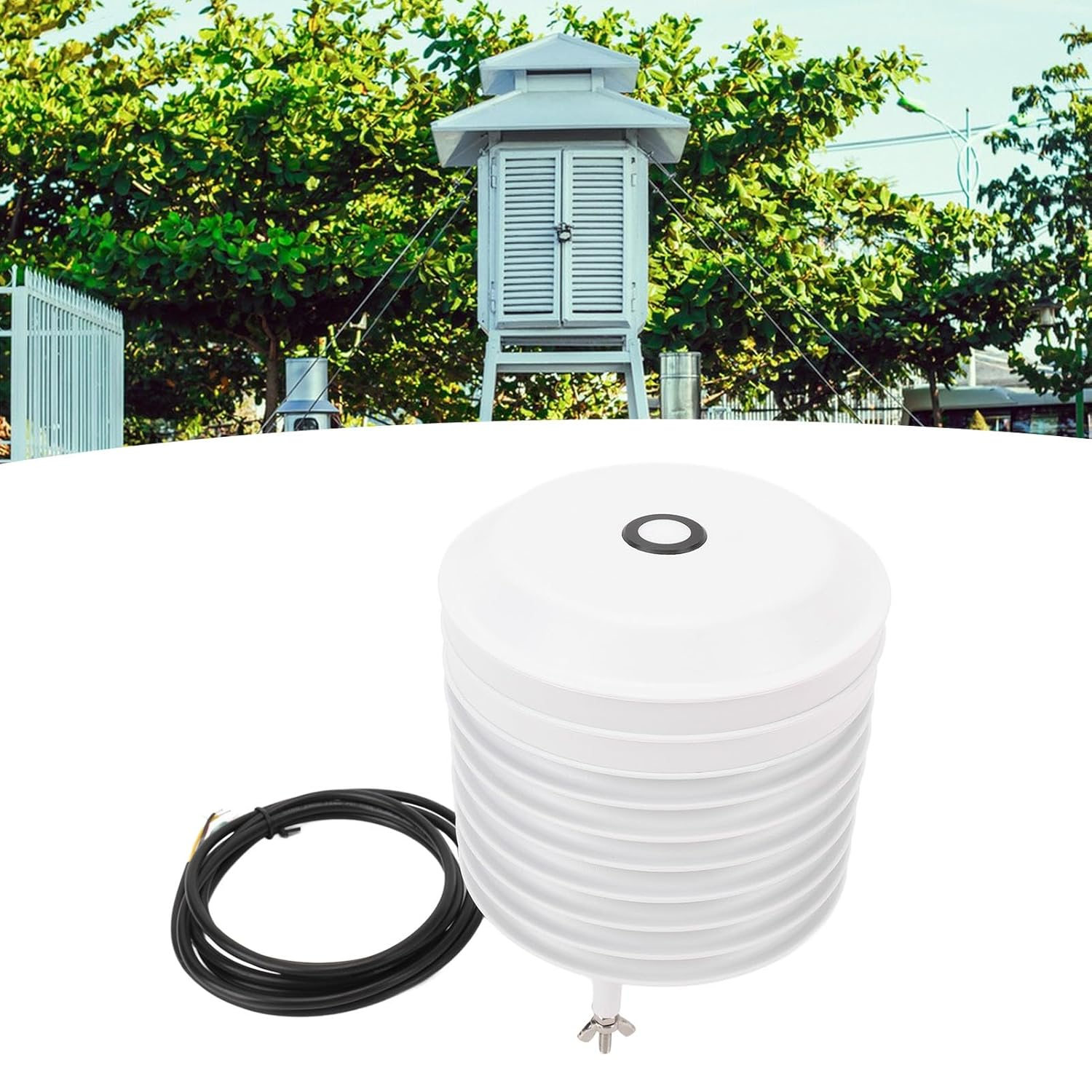 TOPINCN Integrated Weather Sensor, Louver Box Type with RS485 Output for Atmospheric Temperature, Humidity, CO2, Light Power Supply IP54, Outdoor CO2 Sensor image number 5