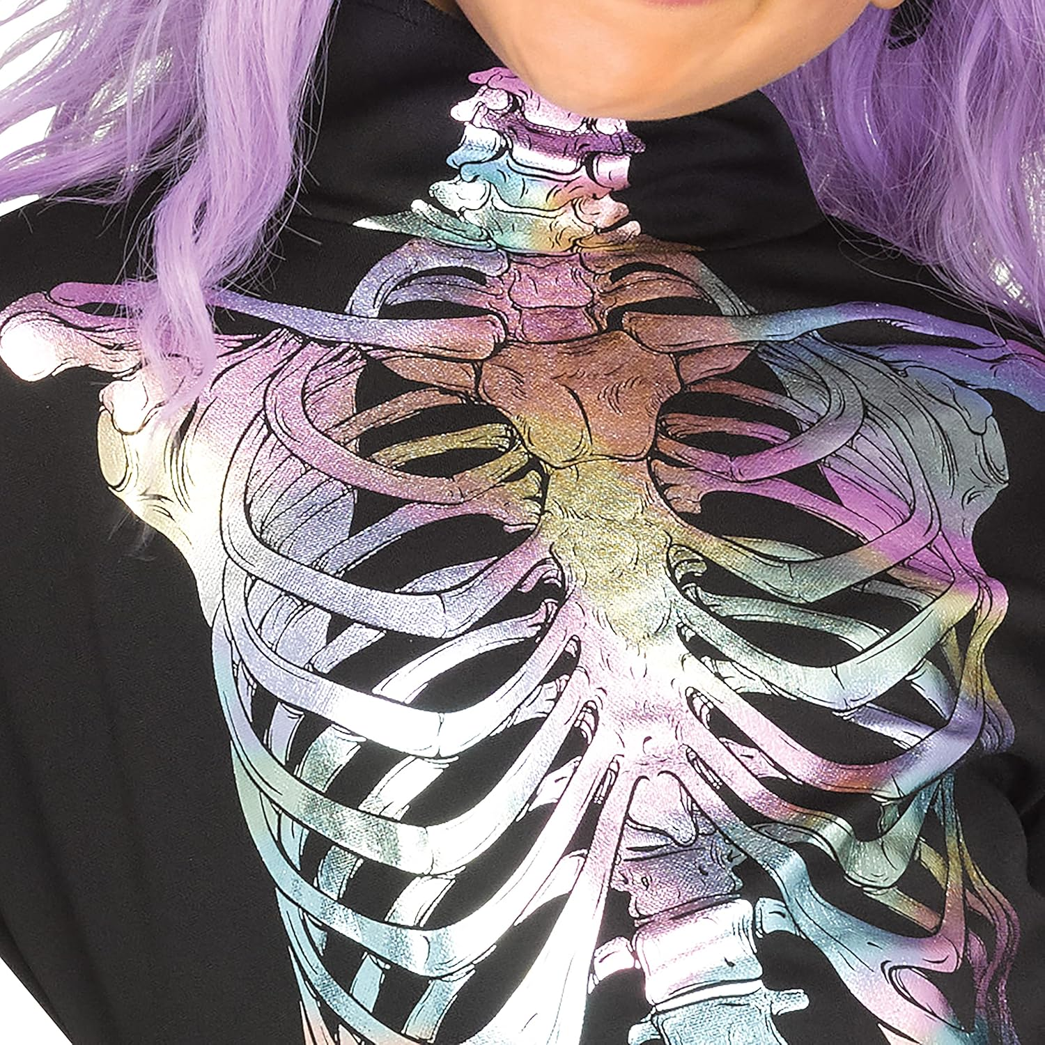 Fun World Holographic Skeleton Child Costume, Small 4-6 image number 1
