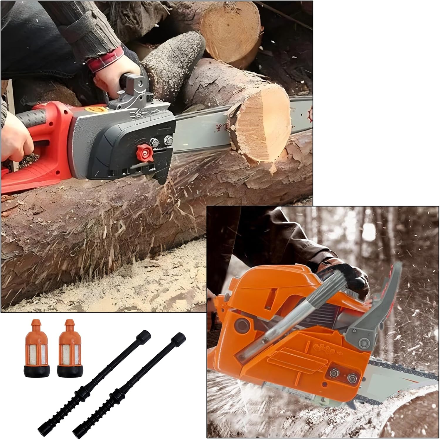 2X Fuel Pipe Hose with Fuel Filter Compatible with Sti-Hl 026 Chainsaw Replacement Outdoor Power Tools Spare Parts Accessory