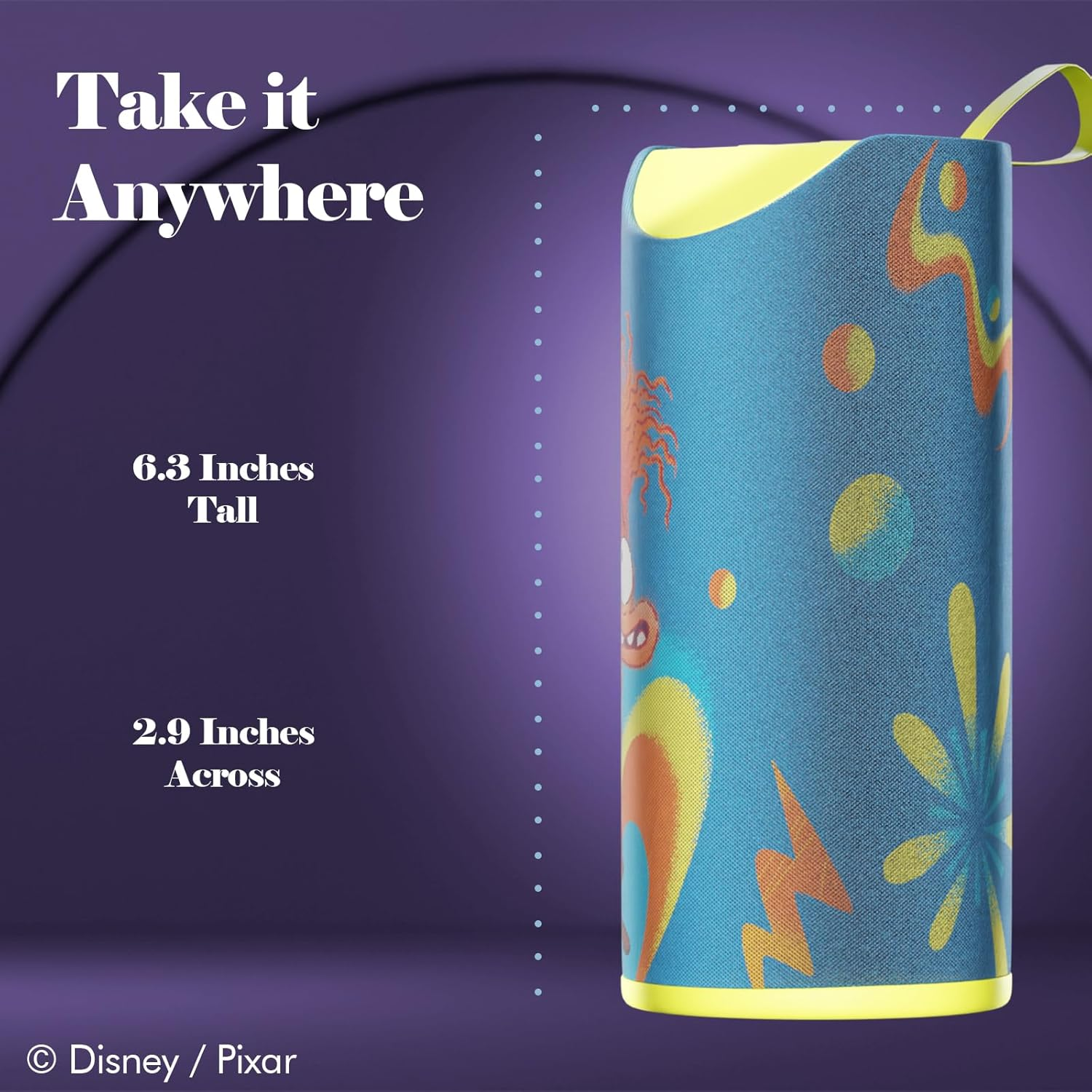 Disney/Pixar&rsquo;S inside Out 2 Bluetooth Speaker- Splashproof Wireless Speaker W/ 3 Hrs Playtime/Sd Slot/Fm Radio- inside Out 2 Gifts for Women, Men and All Fans (Anxiety + Joy) - Inside Out 2 Cast image number 6