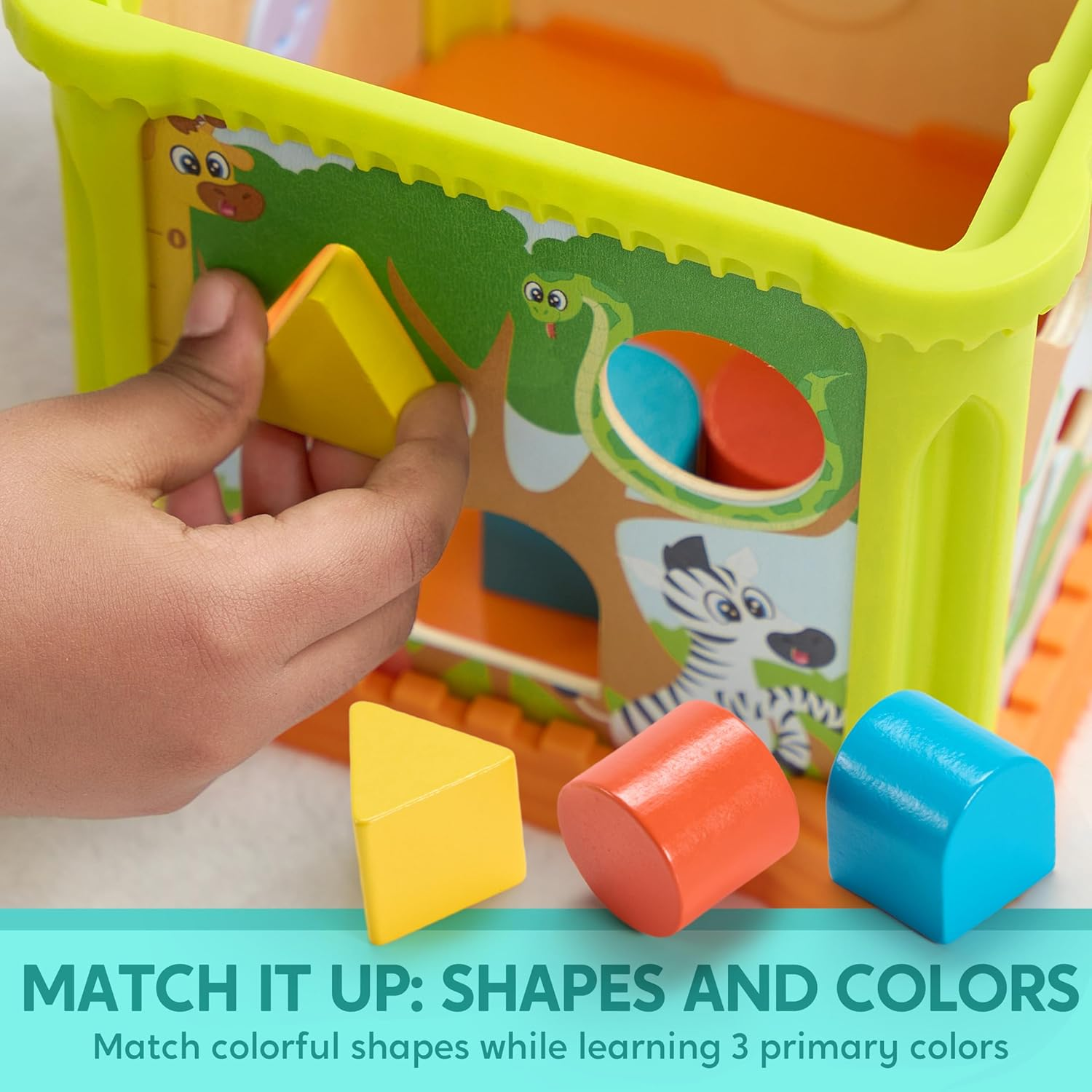 SYNCFUN Baby Toys, Toddler Educational Learning Gift, Montessori Toys for 1 Year Old, Wooden Activity Cube with Music for Boys and Girls, Birthday Present image number 4