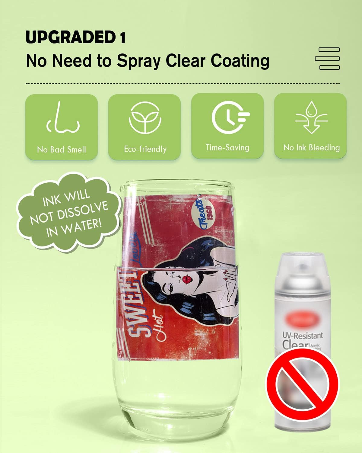 KOALA Matte Waterslide Decal Paper for INKJET & LASER Printers, No Need Spray Coating, White 8.5X11 Inch Water Slide Paper for DIY Tumbler, Mug, Nail Crafts, 5 Sheets image number 4