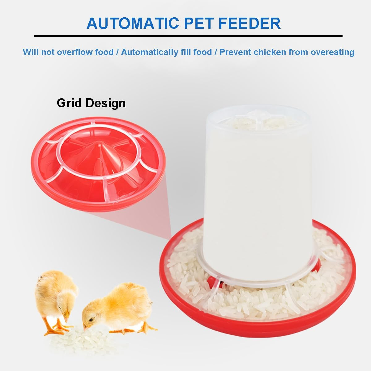 Automatic Chicken Feeder and Chicken Waterer Kit,160G Chick Feeder and 160Ml Chick Waterer,Chicken Water Dispenser,Chicken Drinker,Easy Clean Plastic Feeding and Watering Feeder for Chicks image number 2