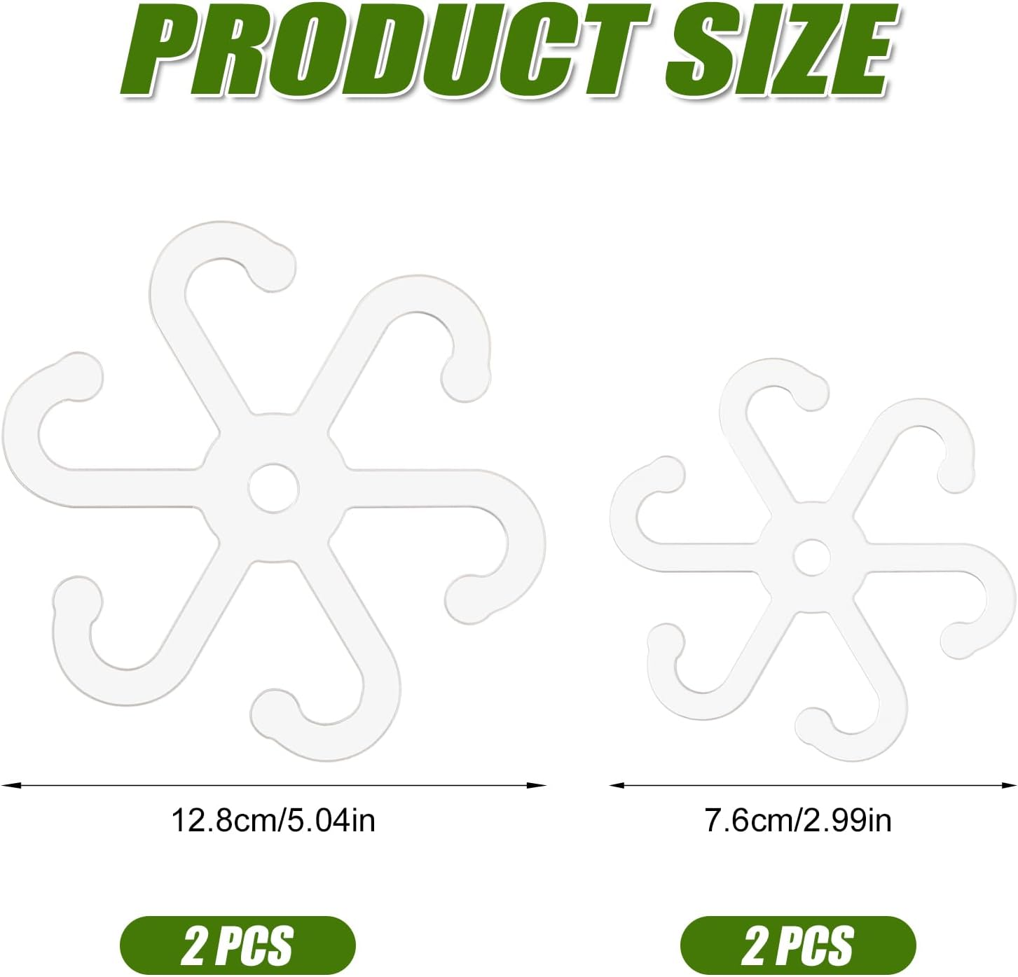 4Pcs Climbing Plant Stem Supports with Holes, 2 Sizes Flower Plant Stem Hooks Trellis Plant Stem Support Hooks Climbing Rack for Vertical Growth (Transparent) image number 6