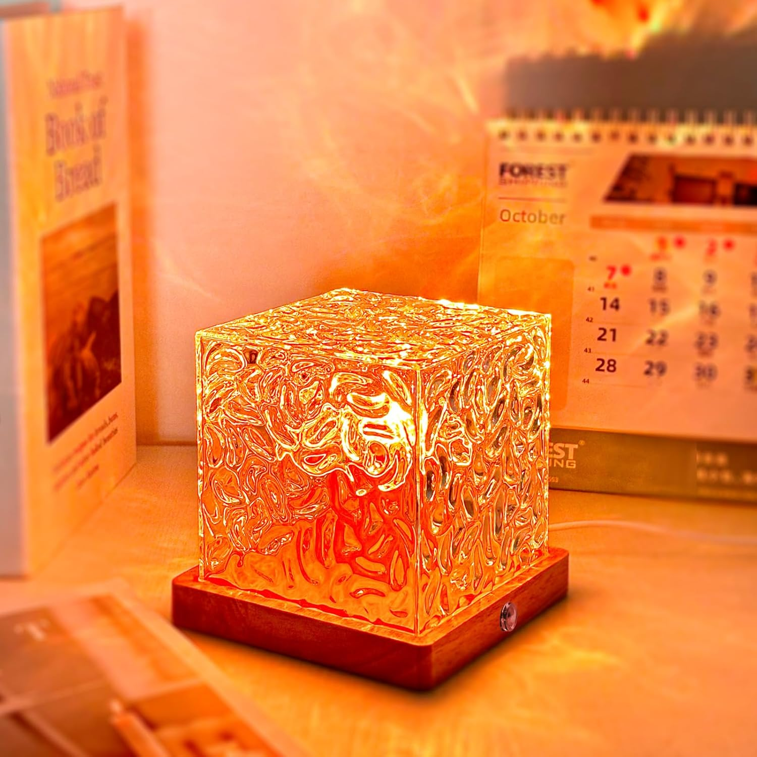 Fayrvind Northern Lights Wave Cube Lamp, Galaxy Light Projector Night Light for Teenage Room Decor, Luminorthe Cube Lamp for Bedroom Decor Kids Mood Lighting,16 Colors RGB Auror Ocean Wave Projector image number 3