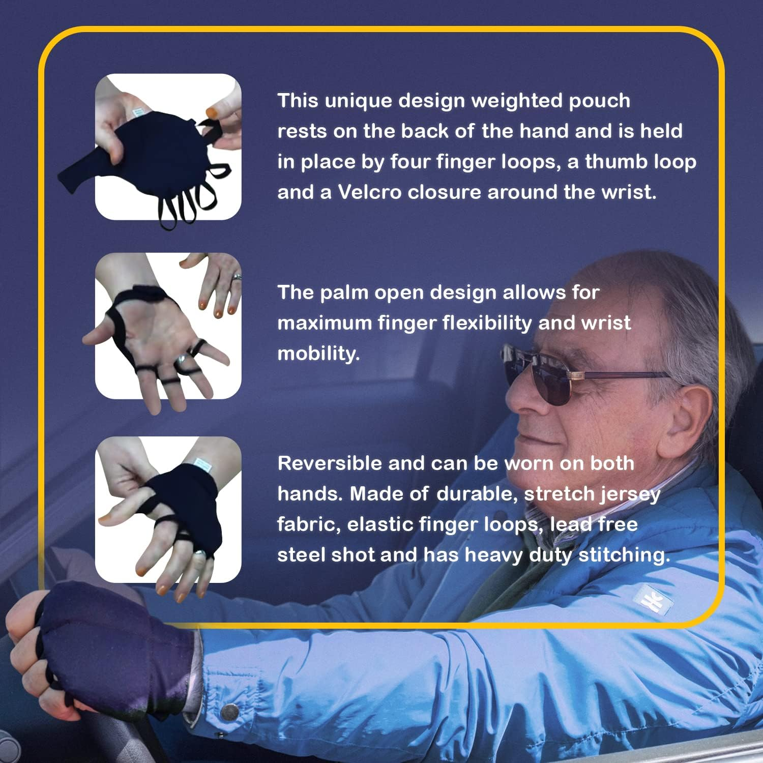 Hand Weight - Proudly Hand Made in the USA! (WORKS for RIGHT or LEFT HAND) Beneficial for Tremor Control, Fine Motor Skill Activities, Improved Hand/Wrist Mobility, Writing Stability & image number 4