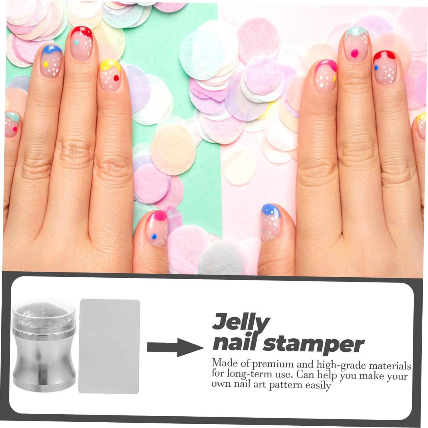 Silicone Stamp for Nail Art Stamper Nail Art Tools Diy Manicure Includes And image number 1