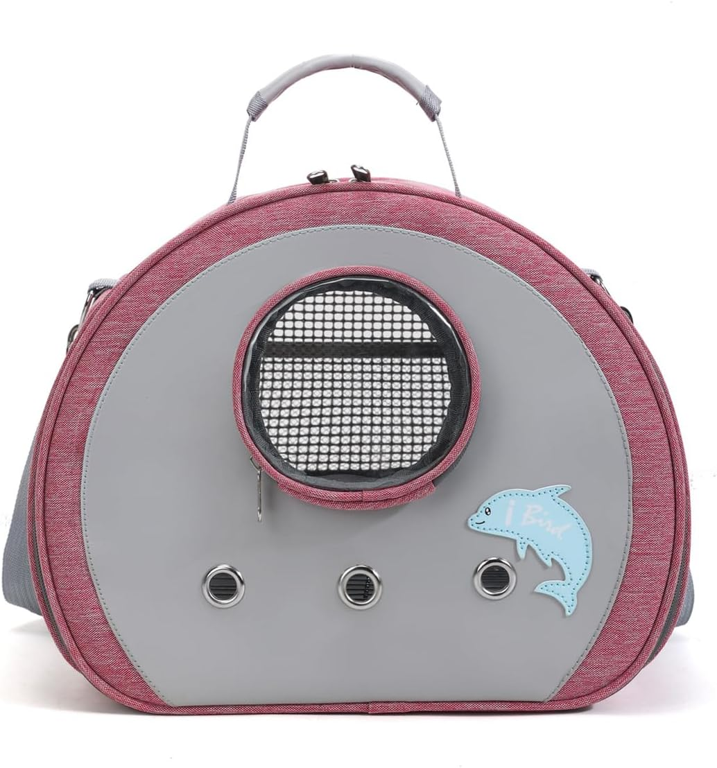 AIMALL Portable Small Pet Carrier Bag with Bubble Window Breathable Mesh Travel Backpack for Hamster Sugar Glider Small Animals