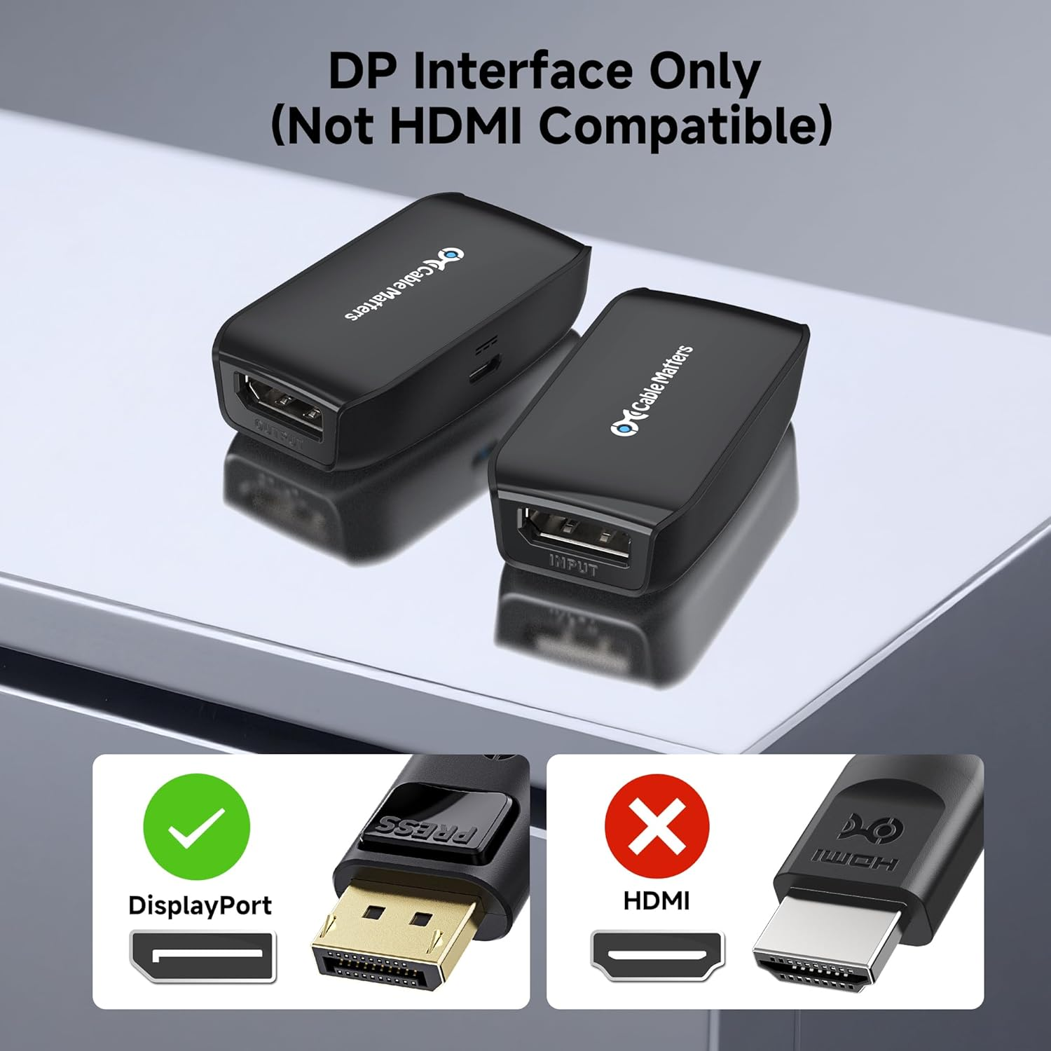 Cable Matters Displayport Repeater (Signal Booster, Amplifier) for 8K Video Resolution - Oculus Rift S, HTC Vive Pro, Gaming Monitors and More image number 6