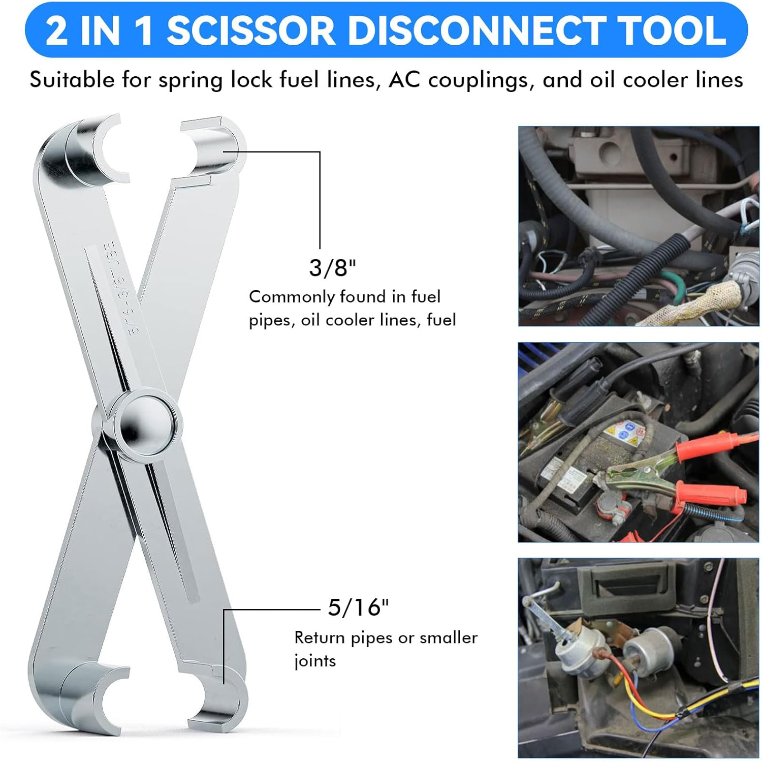 25Pcs Automotive Fuel Line Disconnect Tool Kit, AC & Transmission Fuel Line Removal Tool Set, Master Quick Disconnect Tool Set Compatible with Ford Chevy GM More Standard SAE Sizes image number 3