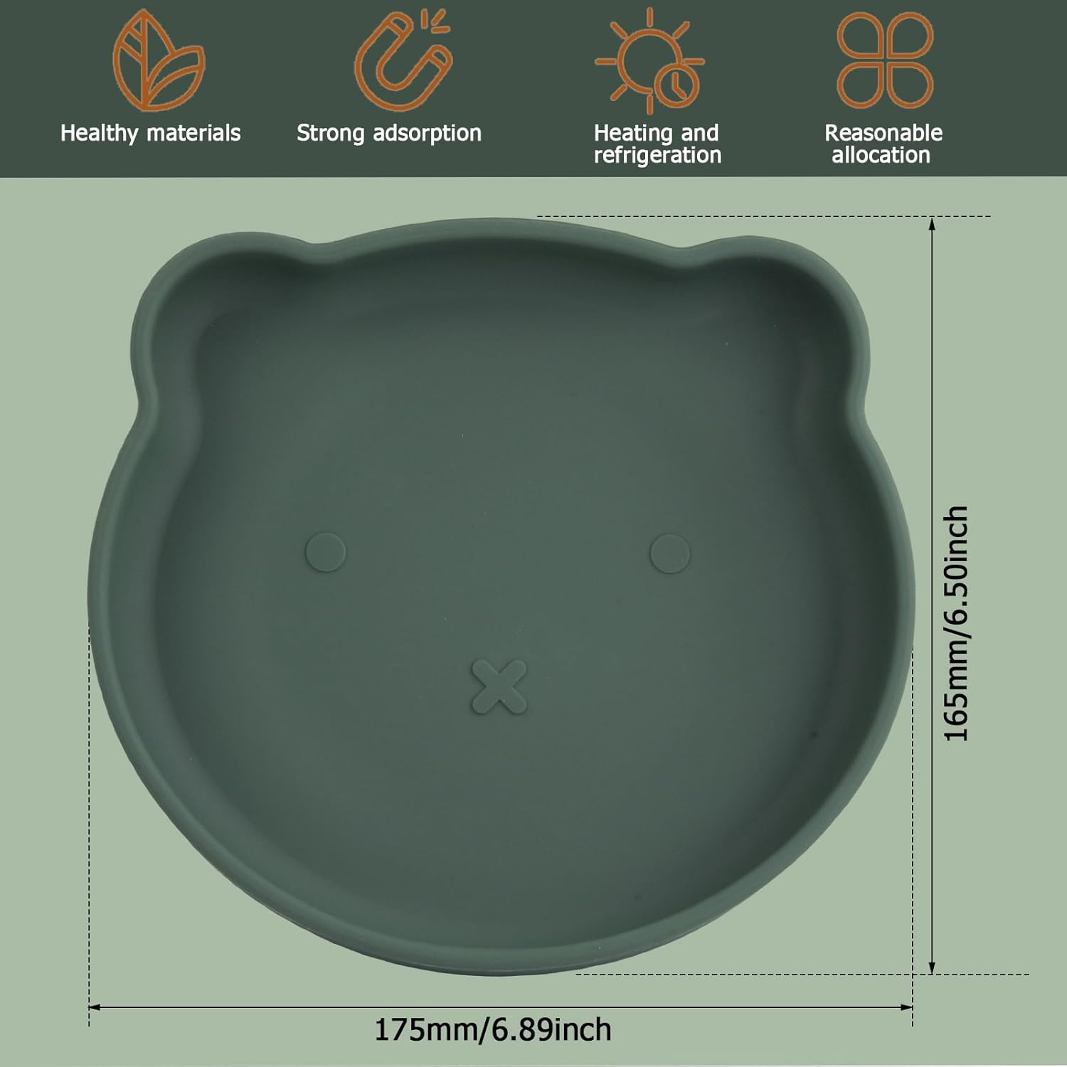 Dokeno Silicone Cat Bowl Flat Feeding Bowl for Dry Food and Wet Food Non-Slip Cat Bowls with Suction Cup Food Bowl Flat for Dogs Cats Pets image number 2