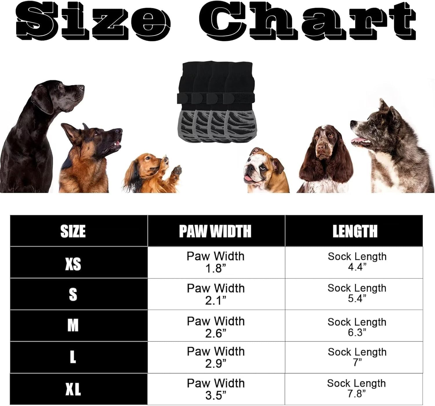 Anti Slip Dog Grip Sock with Adjustable Strap, 4Pcs Anti-Slip Dog Socks,Anti-Slip Dog Sock Dog Paw Protector Grip Sock,Non Slip Dog Sock anti Slip Paw Protectors Dog Sock,Anti Slip Dog Sock,M Size - Black, M Size image number 5