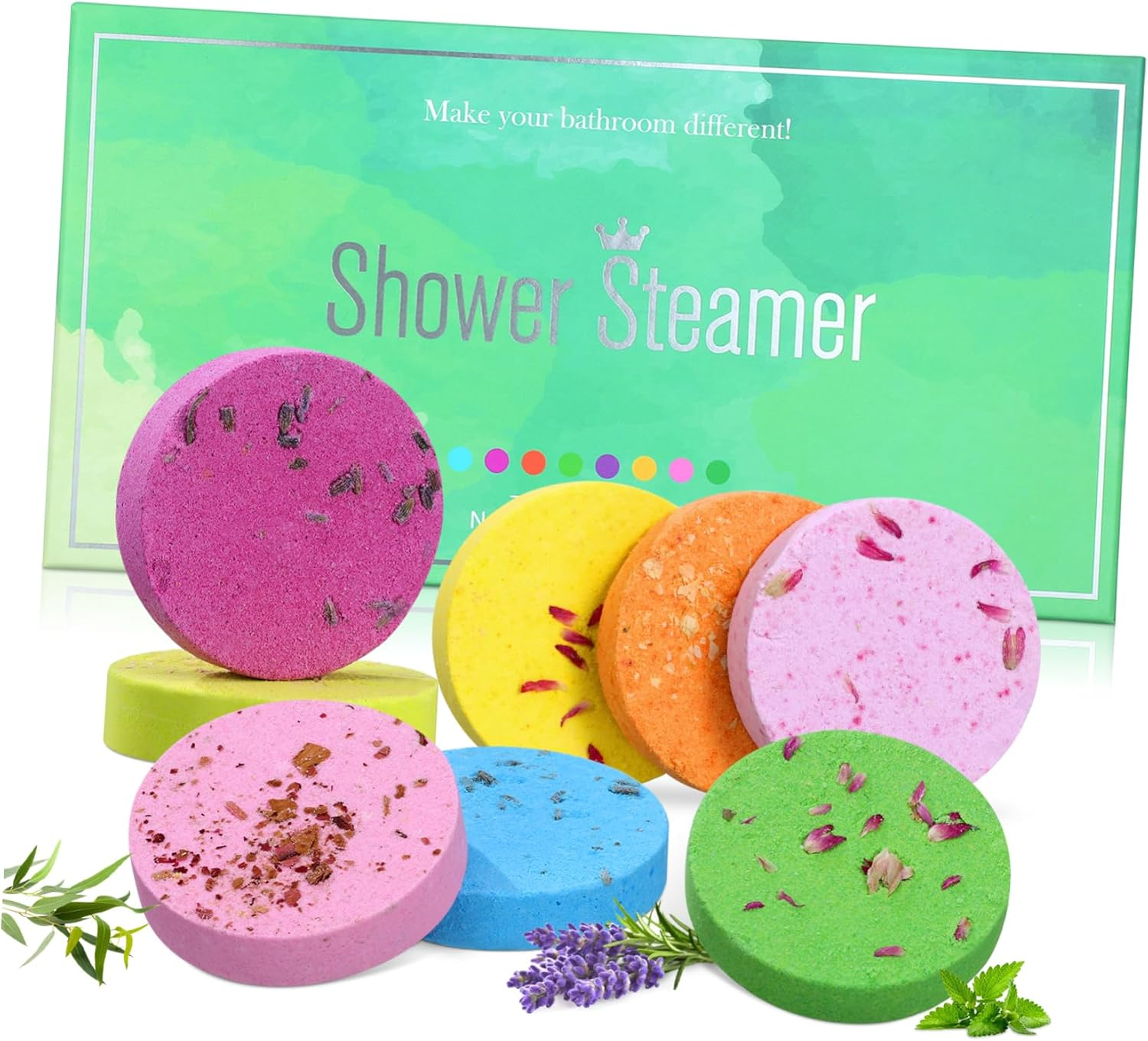 BELLIFFY Aromatherapy Shower Tablets 8Pcs Essential Oil Bath Salt Tablets for Relaxation and Stress Relief Spa-Like Experience at Home Suitable for Women and Personal Care image number 2