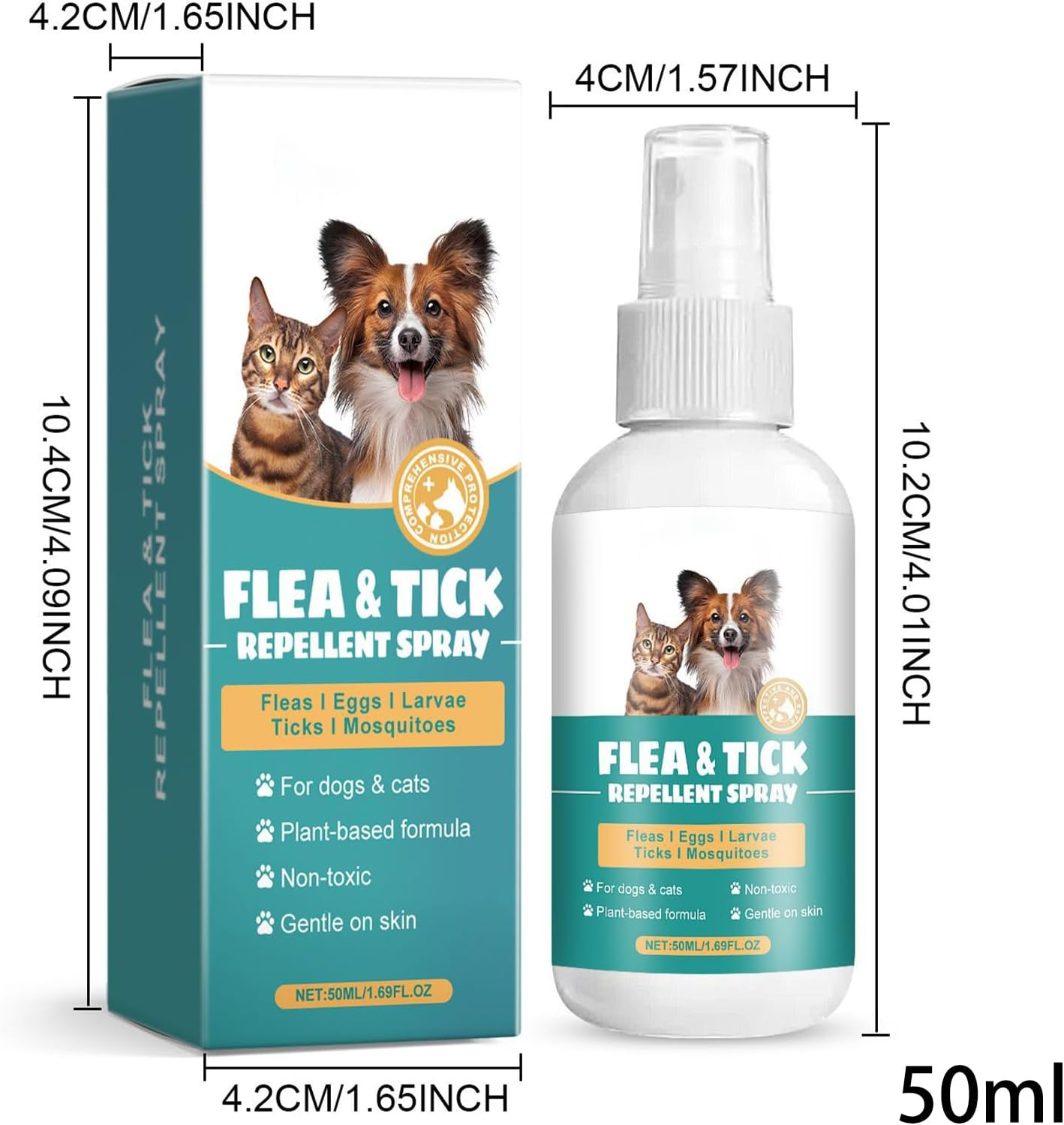 Dog Itch Spray | Itch Tick Natural Spray,Long-Lasting Safe Fast Acting Effective Pet Supplies for Irritated Skin Itching Pets Puppy Kittens Cats image number 5