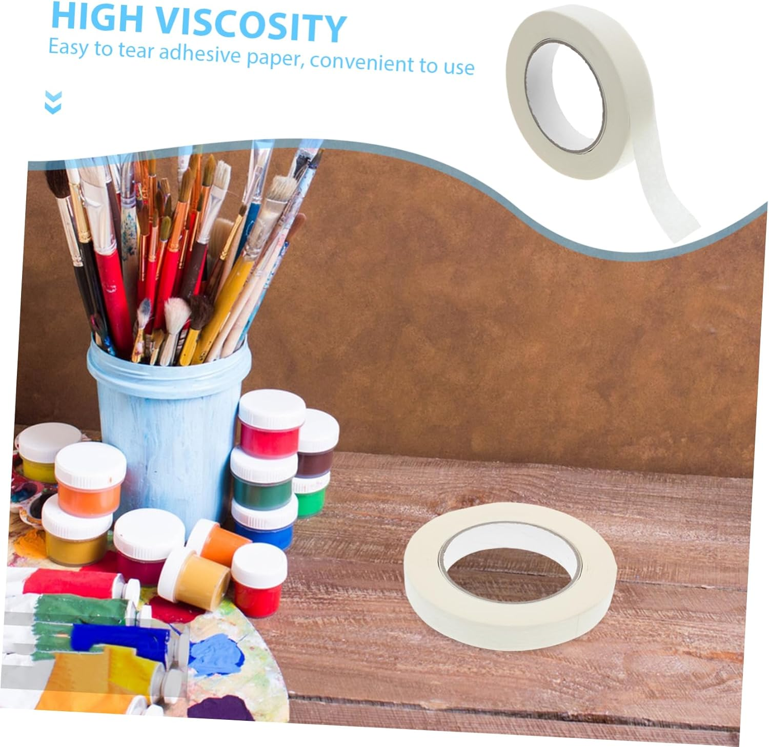 ARTIBETTER Masking Tape for Car Spraying Supply Painter Supply Writable Label Tearable Masking Tape for Painting Bulk Roll Adhesive Cover image number 5