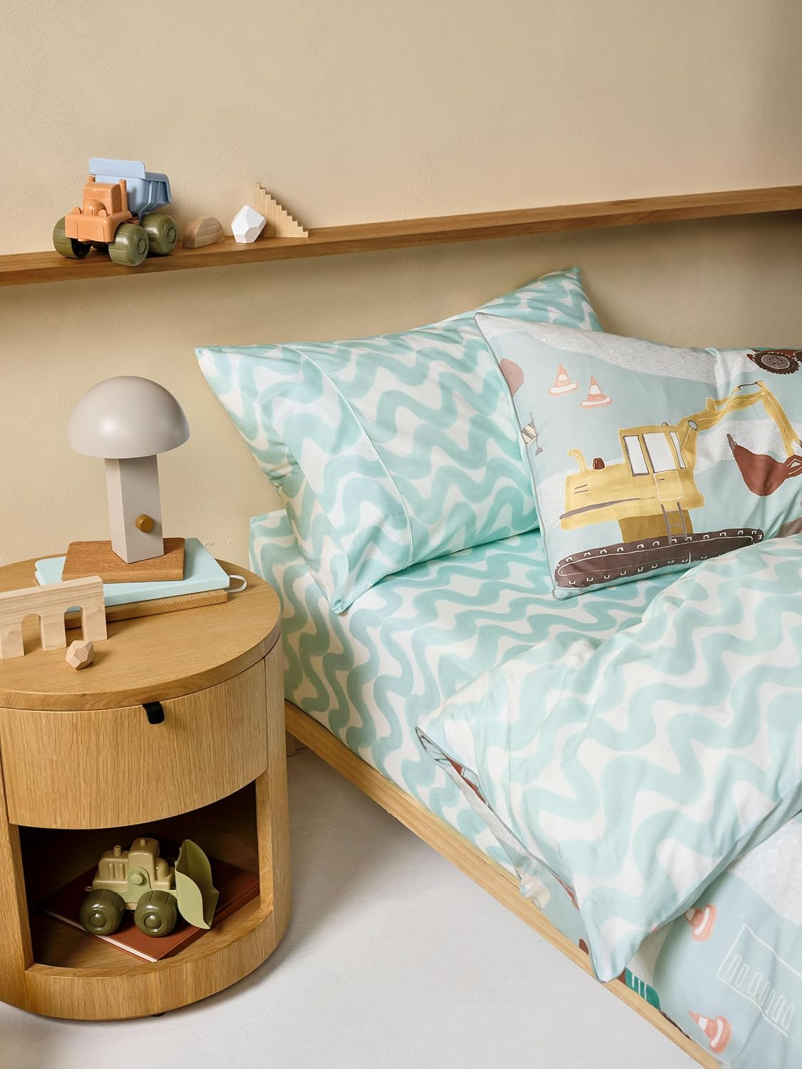 Linen House Kids Wiggle Wiggle King Single Bed Fitted Sheet + Pillowcase Set image number 1