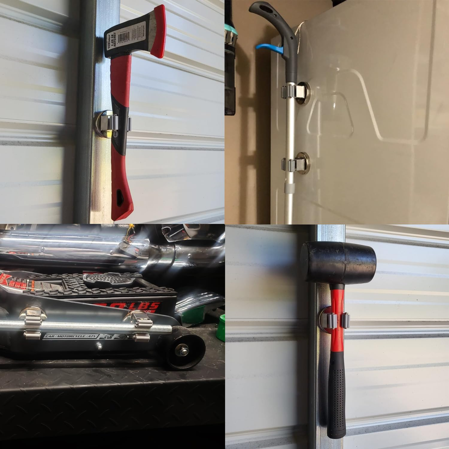 MUTUACTOR Magnetic Broom Holders,2Pcs Anti-Broken Heavy Duty Magnetic Clips Wall Mount,No Drilling 10Lbs Magnetic Hooks Broom Mop Brackets for Work Cargo Garage Laundry Work Van Accessories image number 5