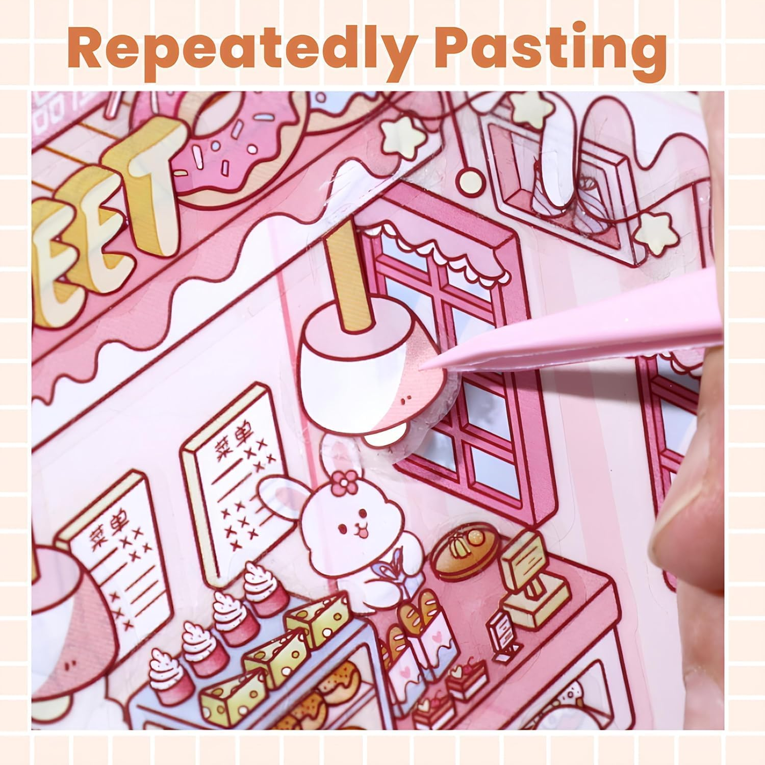 YJSPARKK DIY 3D House Stickers,6 Sets of Cute Fun Cartoon Animal Home Stickers Make Your Own Mini Shop Scenes,For Kids Girls Adults Relief Stress Pass the Time