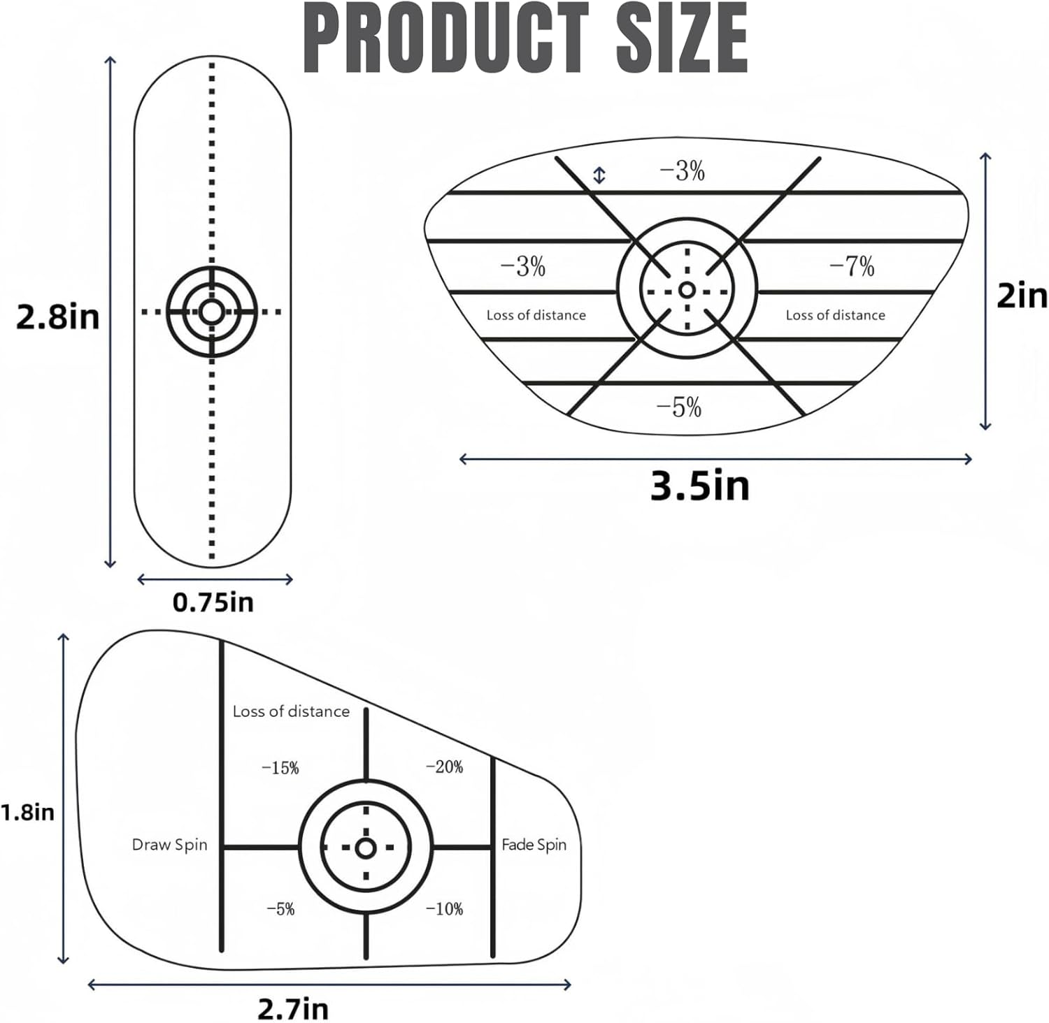 Golf Impact Tape Labels 150 PCS, Golf Impact Stickers for Swing Training Improve, JOMWEN Self-Teaching Sweet Spot and Consistency Analysis, Improve Golf Swing Accuracy and Distance image number 2