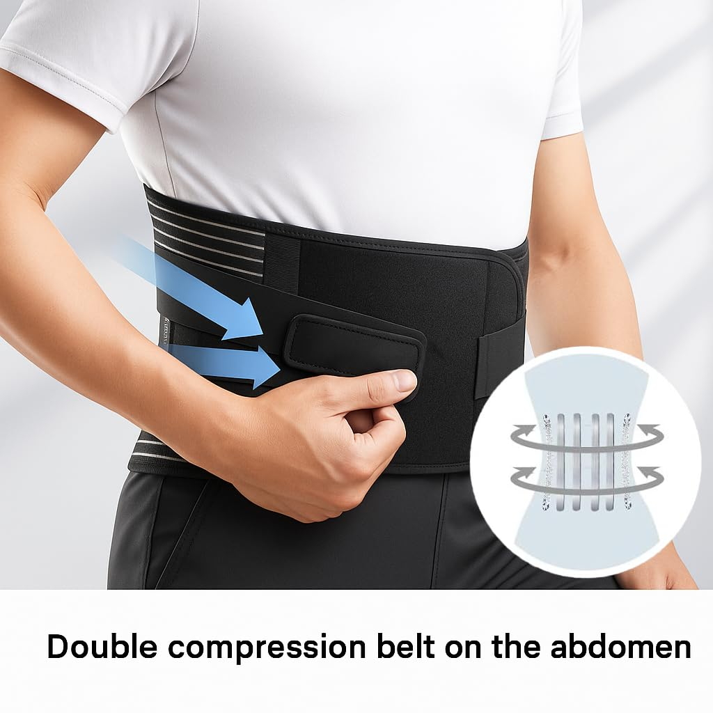 Back Support Brace for Lower Back Pain, Adjustable Lumbar Support Waist Brace, Sports Waist Belt for Men Women(Xl)