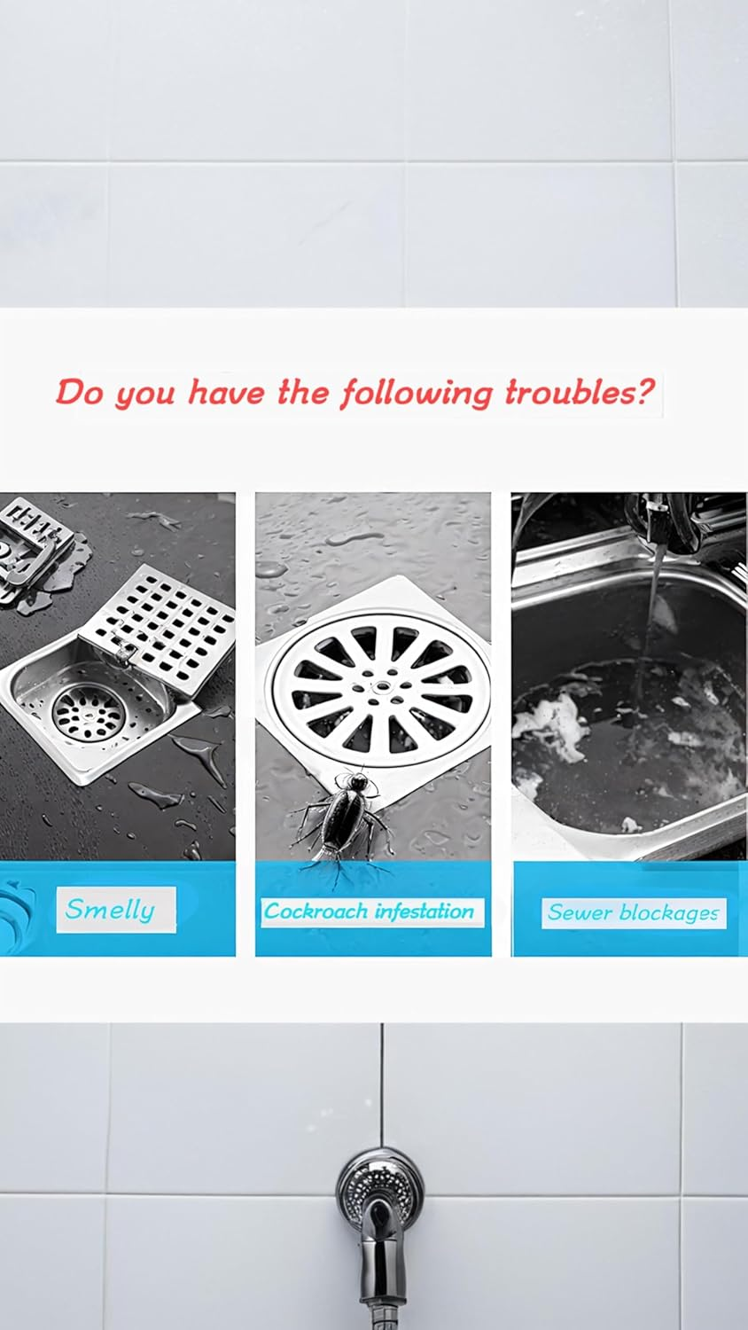 Honwor Silicone Floor Drain Anti-Odor Mats - 4 Pcs Deodorizing Covers for Kitchen, Bathroom & Laundry - Odor Sealing, Easy Clean, Durable Use image number 6