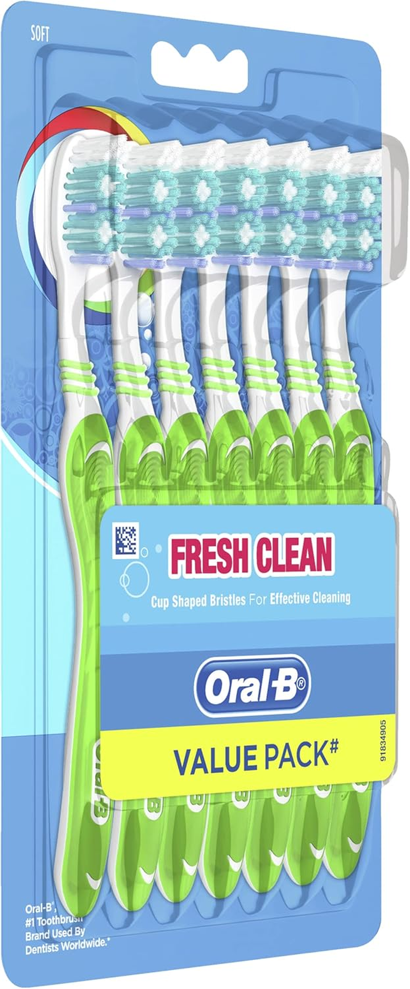 Oral-B Fresh Clean Manual Toothbrush Soft, 7 Pack image number 2