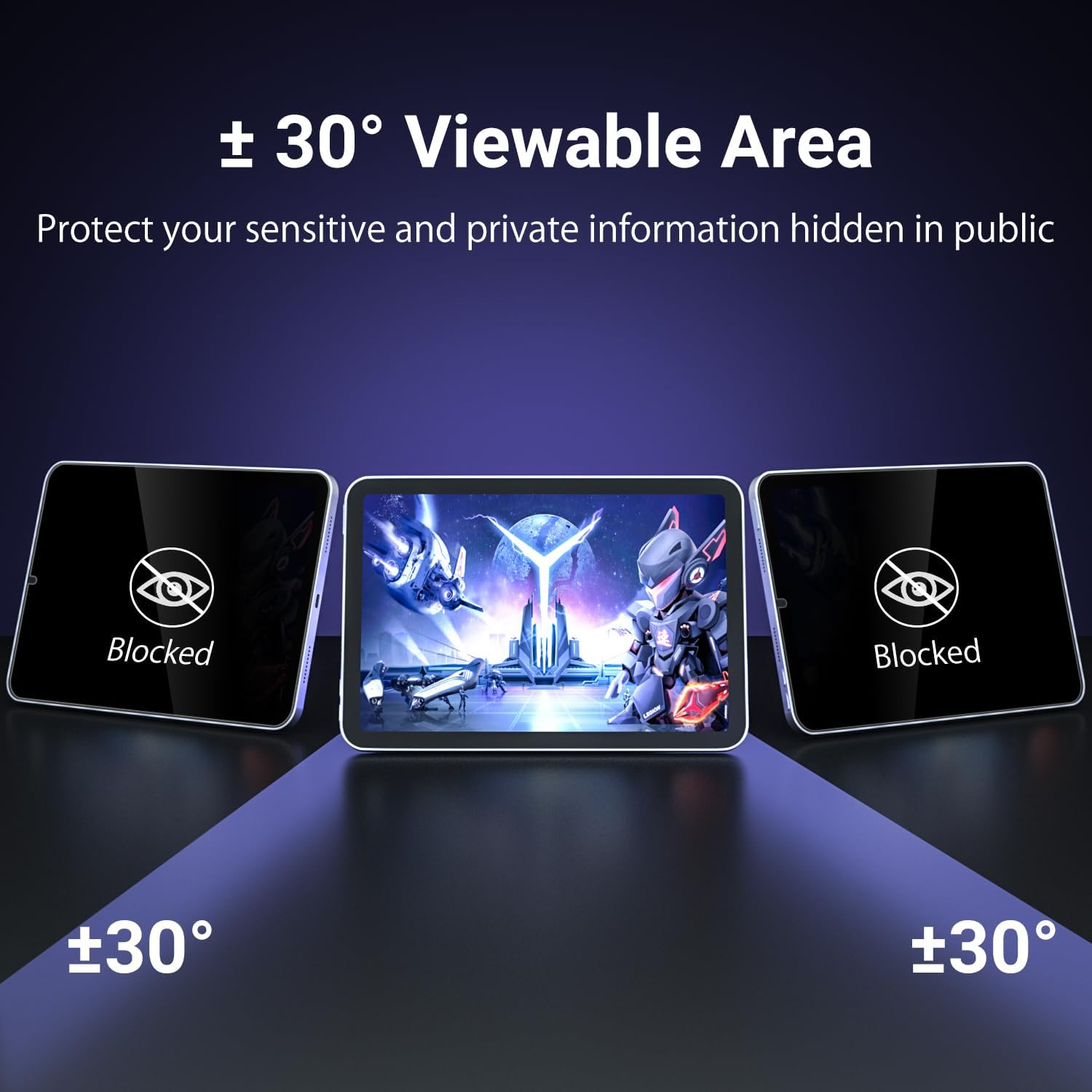 ZOEGAA Privacy Screen Protector for Ipad Mini 7(2024,A17 Pro 7Th Gen) /Ipad Mini 6(2021,6Th Gen),Anti Blue Light Anti-Spy Matte Screen Film Guard Screen Protector for 8.3 image number 5