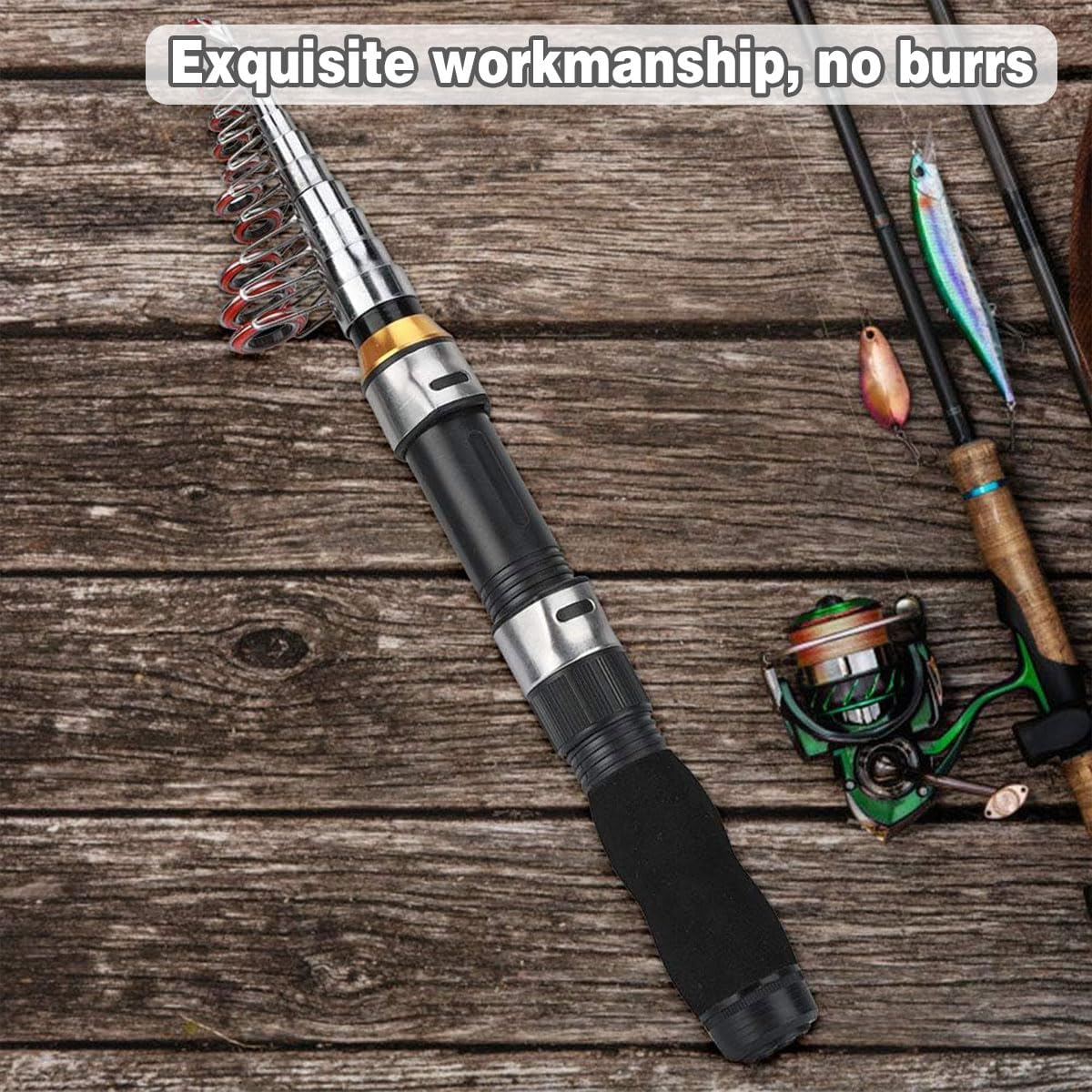 AIMALL Telescopic Pocket Fishing Rod 92.5In & 67.7In Mini Ultra Short Portable Fishing Pole for Sea Lake River Travel with Durable Handle Compact Storage