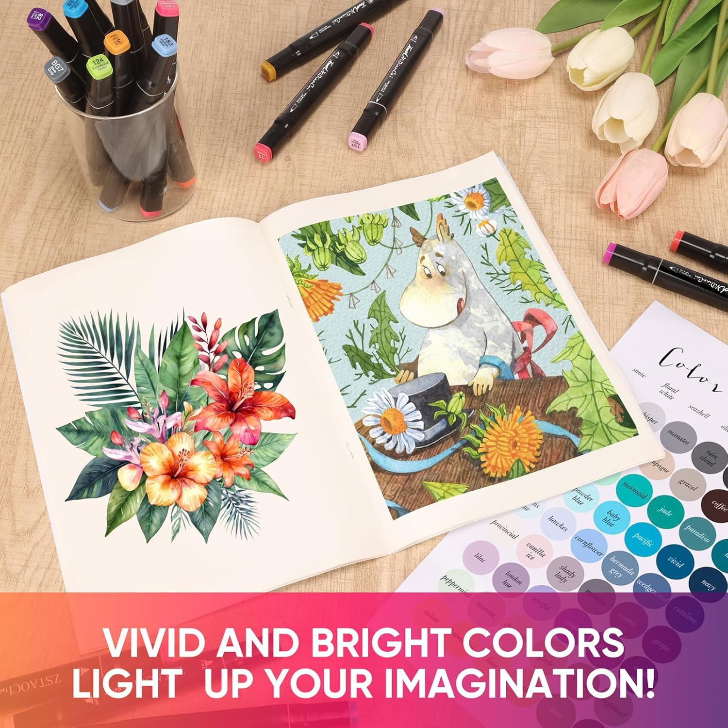 XIULIUU 168 Colors Alcohol Markers Set, Art Markers for Kids Adults Artists Coloring Painting Sketching, Alcohol Dual Tip Drawing Marker Set Perfect for Boys Girls Students Gift (168) image number 4