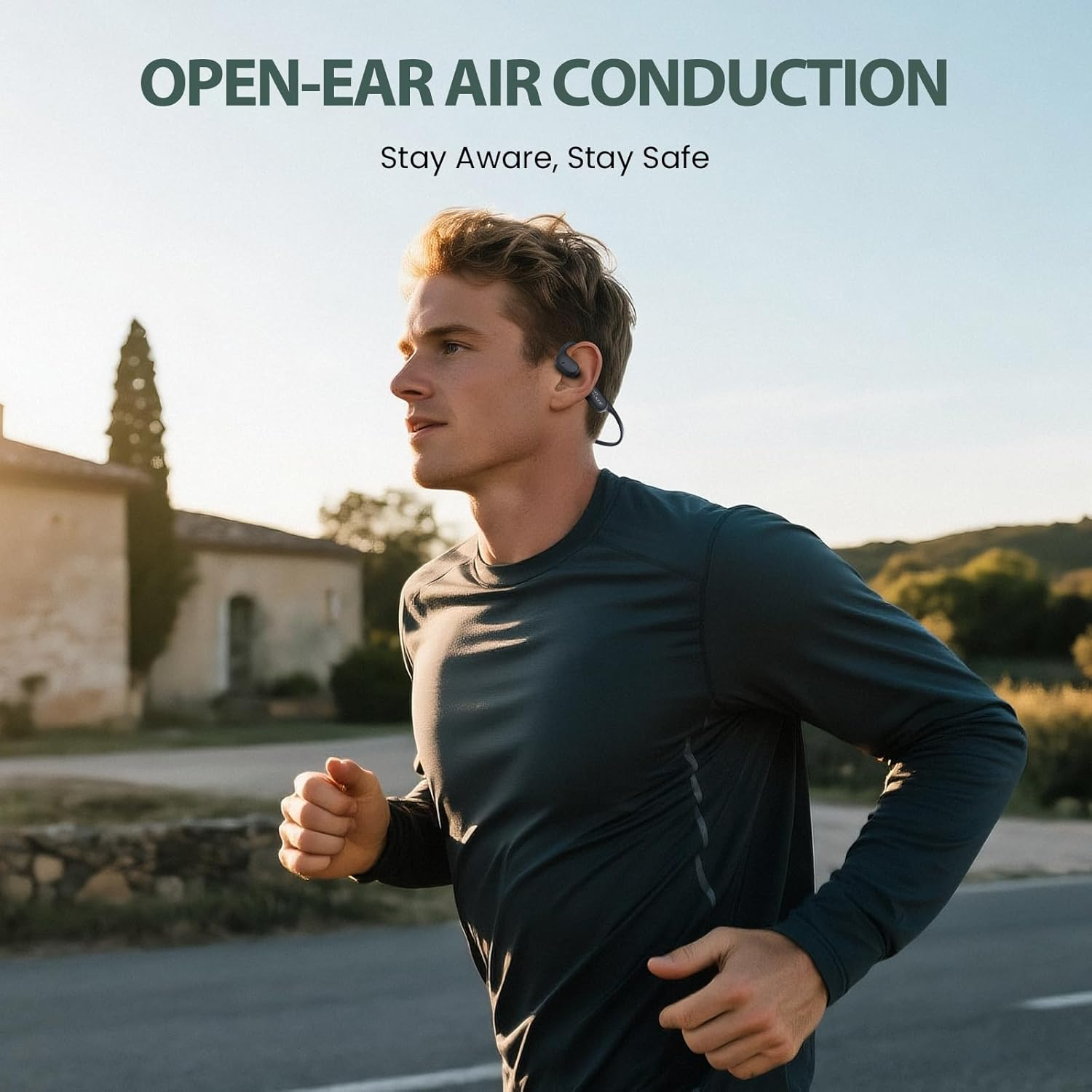 HIFI WALKER T10 Fit Open Ear Sports Headphones Bluetooth 5.4, 32GB MP3 & Wireless Air Conduction Headphones, 15H Playtime Lightweight Comfort, IPX5 Sweatproof for Sports, Running, Workout, Cycling image number 5