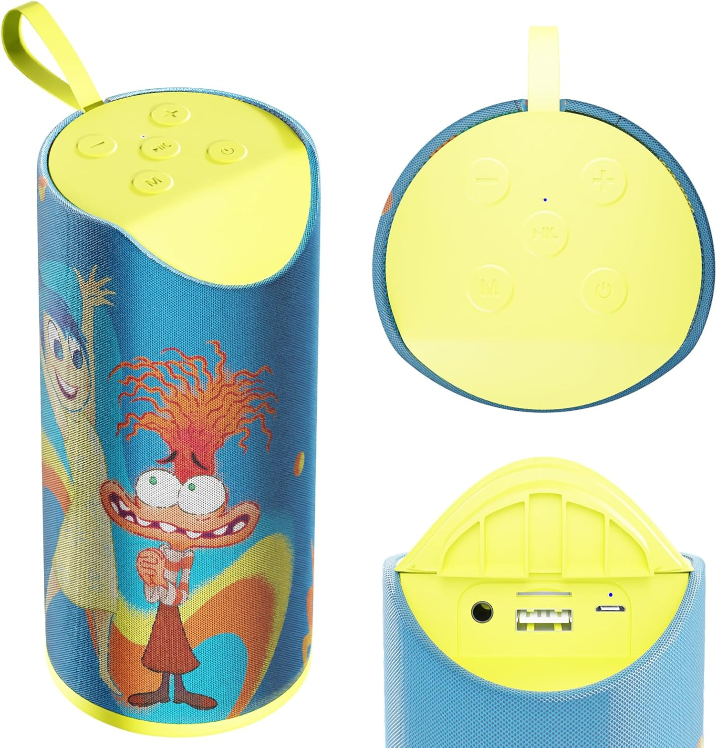 Disney/Pixar&rsquo;S inside Out 2 Bluetooth Speaker- Splashproof Wireless Speaker W/ 3 Hrs Playtime/Sd Slot/Fm Radio- inside Out 2 Gifts for Women, Men and All Fans (Anxiety + Joy)