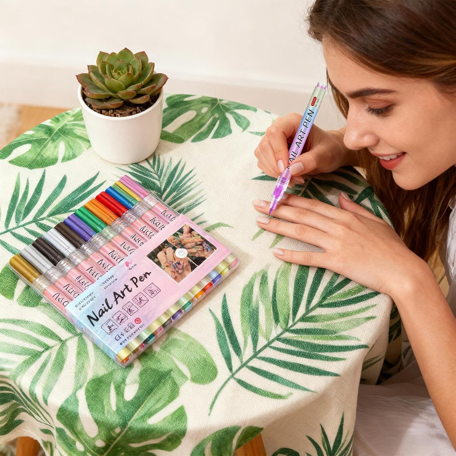 Nails-Art Pens Painting Set, 12 Colors Upgraded Nails-Arts Markers Polish Pen, 0.5 Mm Nailar-Ts Markers for Gel Nails, for Nails Arts Design Manicure DIY Decoration